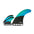 FUTURES 2+1 Fin Set Techflex Longboard L Blue