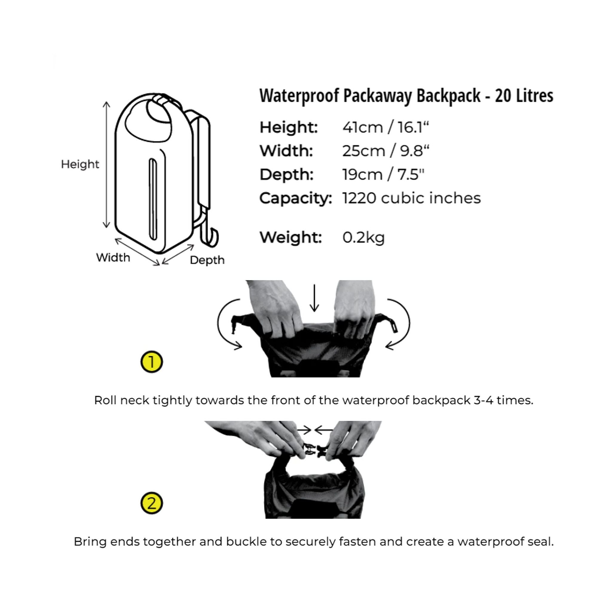 OverBoard wasserdicht Platzspar Rucksack 20