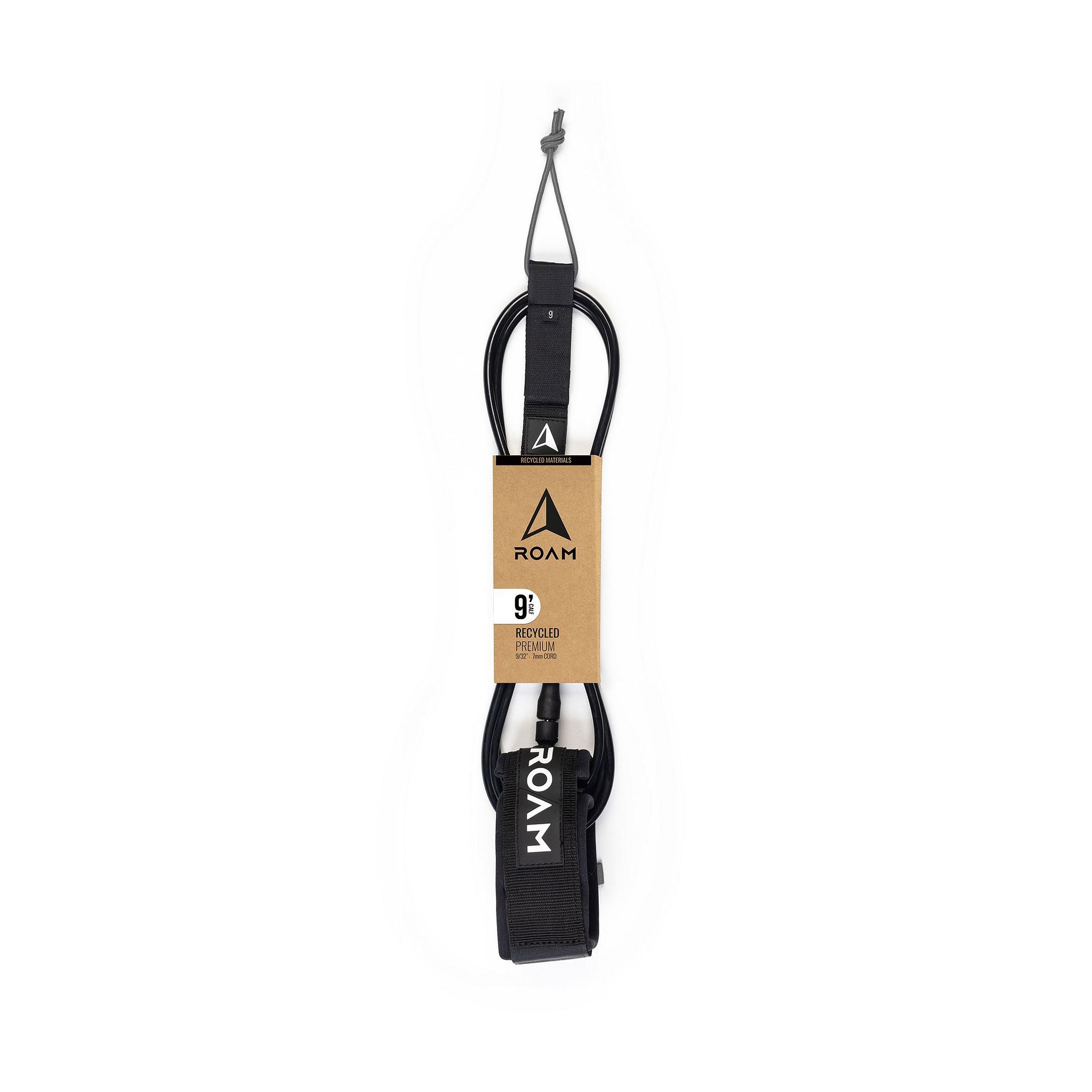 ROAM Surfboard ECO Leash Recycled Knee 9.0 Black ECO