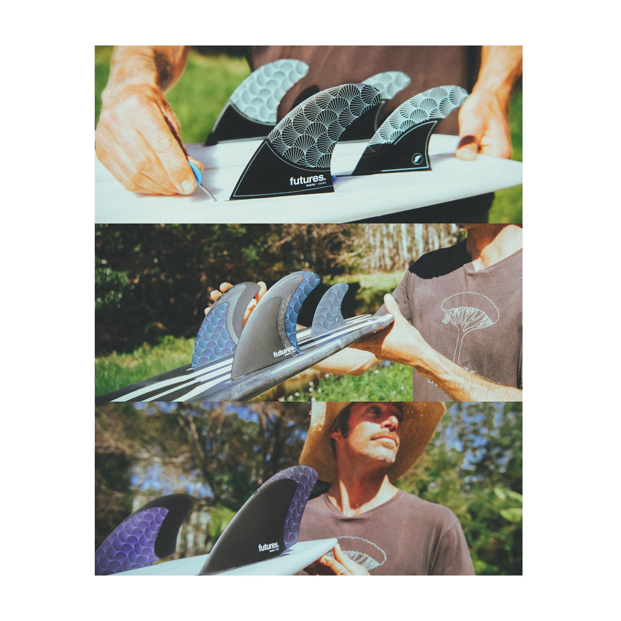 FUTURES Twin Tri Fin Set RASTA Alpha Unisize Black