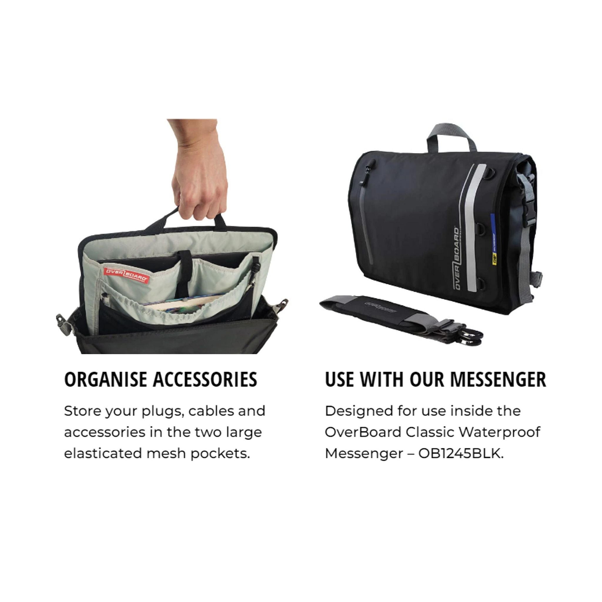 OverBoard Messenger Bag Organizer Inner Bag Grey