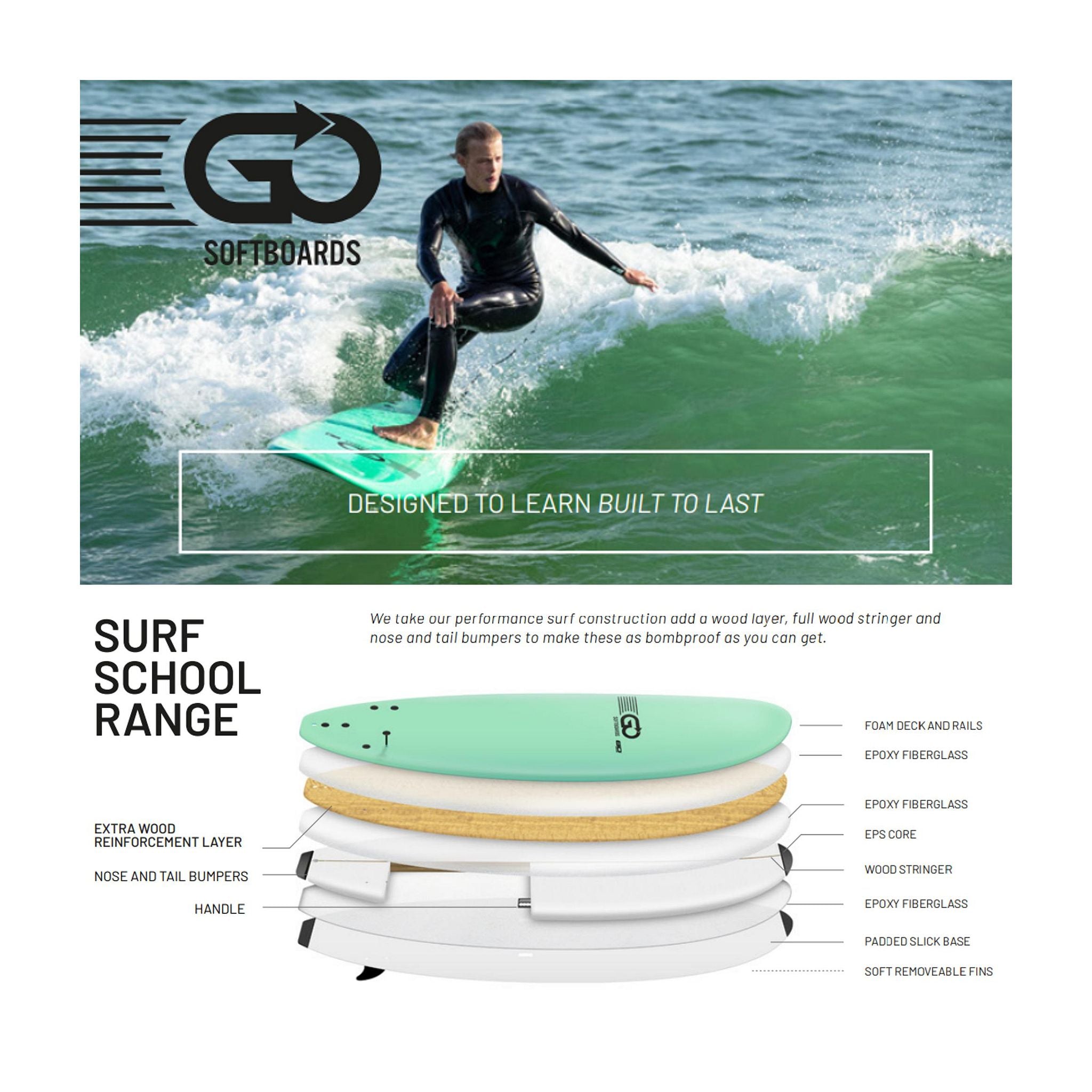 GO Softboard School Surfboard 9.0 x 24 107.3 Orange Yellow