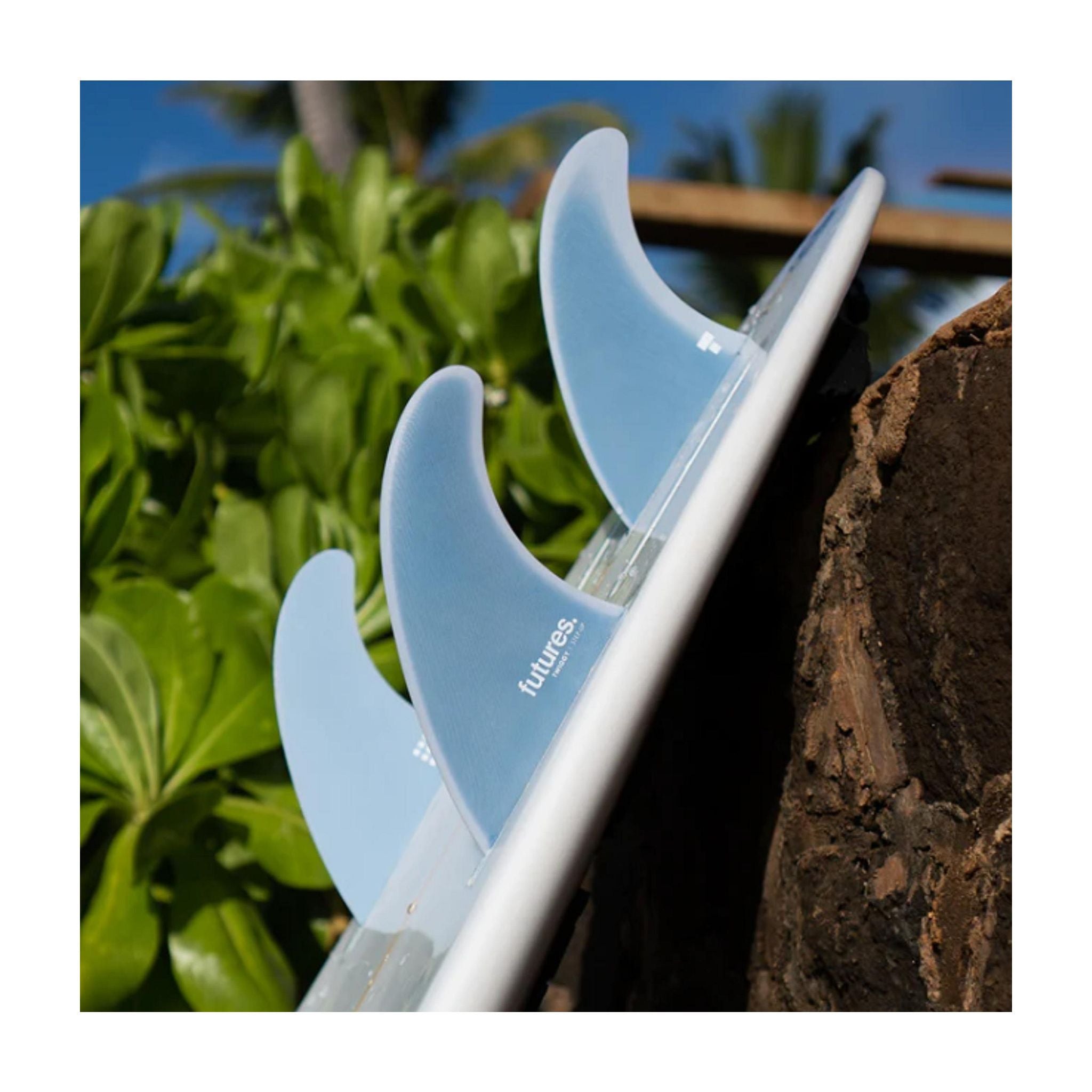 FUTURES Quad Thruster 5 Fin Set Twiggy Step Up L Blue 3.6