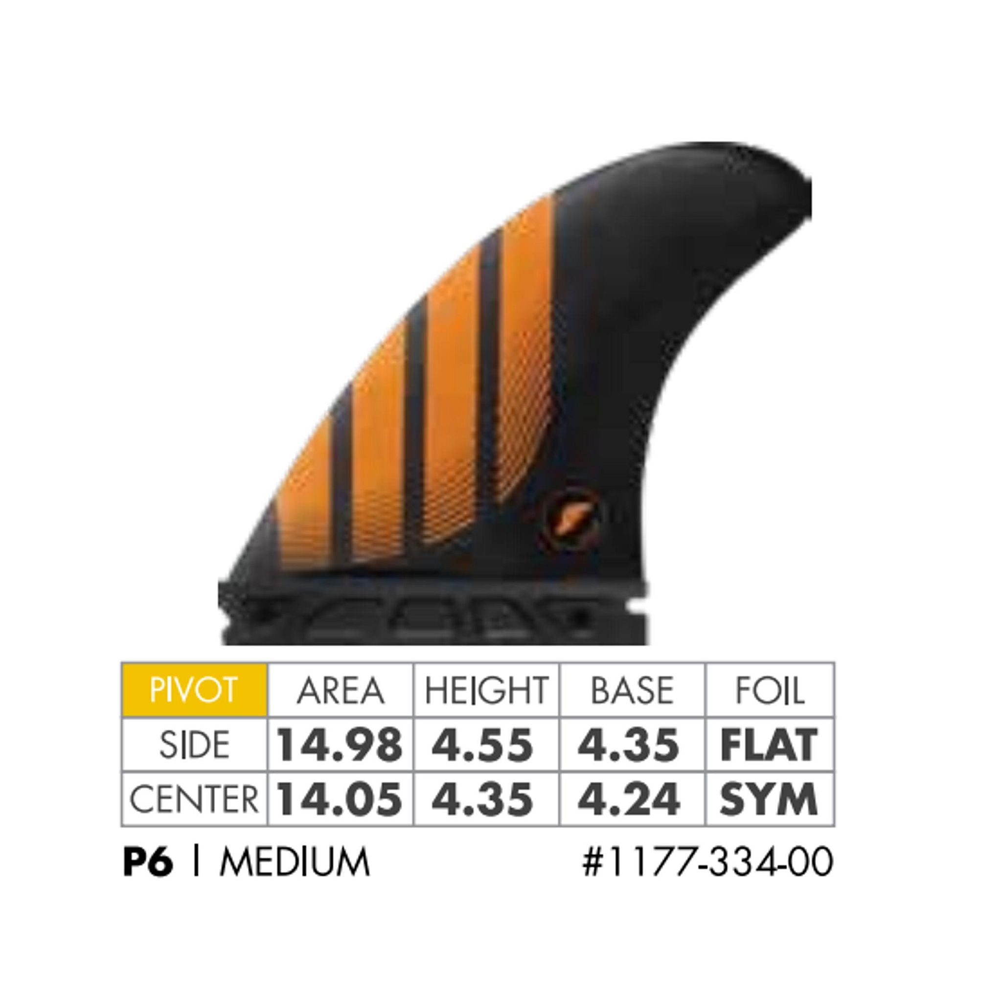 FUTURES Thruster Fin Set P6 Alpha M Orange 6.3
