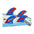FUTURES Quad 4 Fin Set Stretch Honeycomb Unisize Blue 7.4