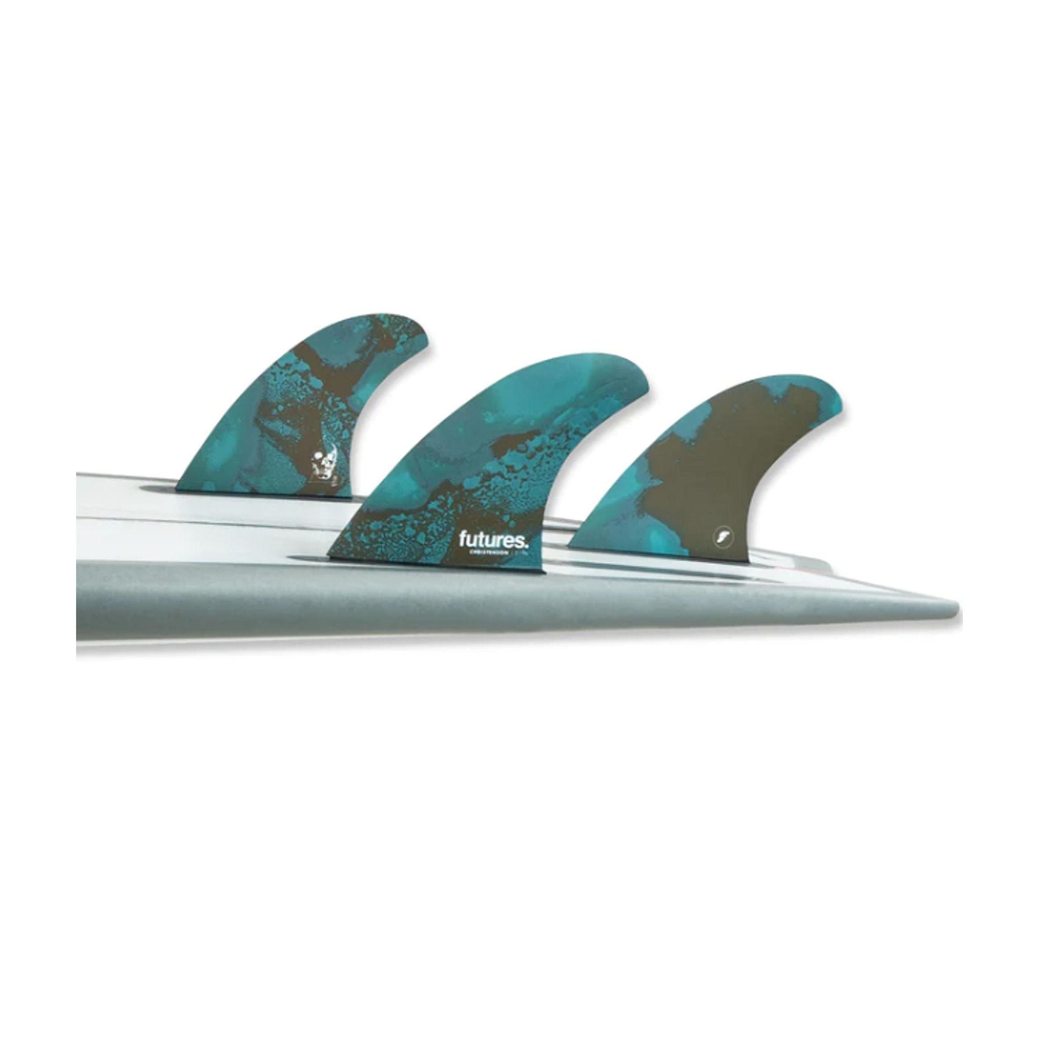 FUTURES Quad Thruster 5 Fin Set Christenson Honeycomb M Blue 5.9 / 5.0