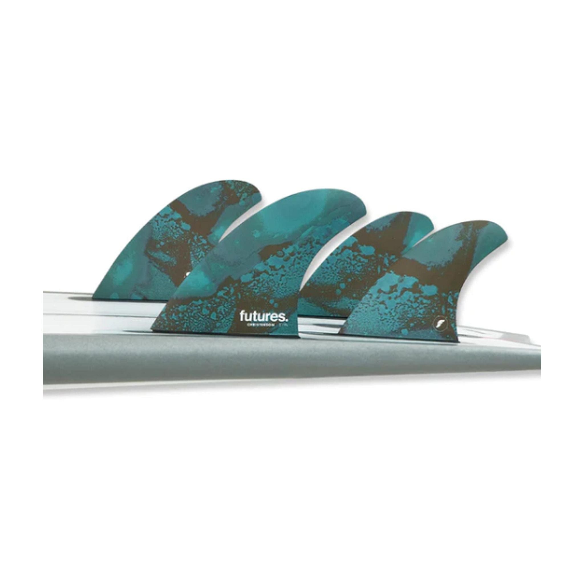 FUTURES Quad Thruster 5 Fin Set Christenson Honeycomb M Blue 5.9 / 5.0