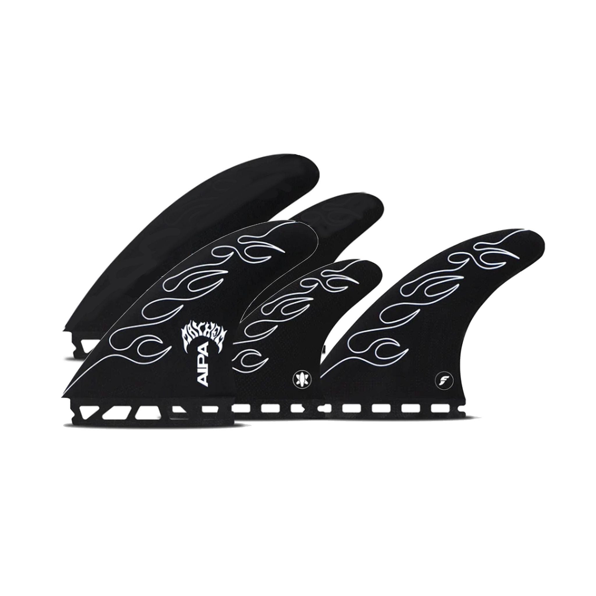 FUTURES Quad Thruster 5 Fin Set Aipa X Mayhem L Black 2.7 / 3.0