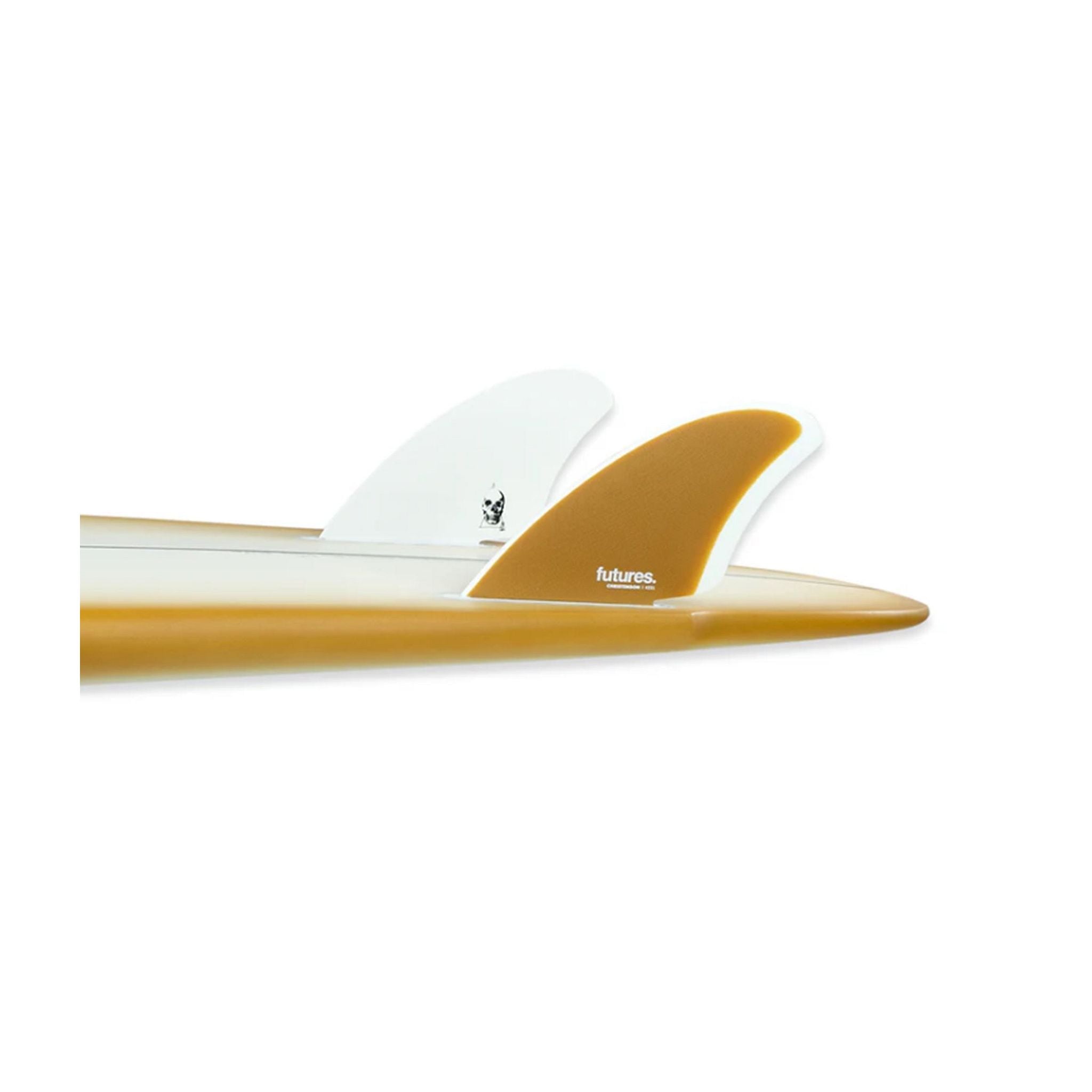 FUTURES Twin Fin Set Christenson KEEL Fiberglass Unisize Brown