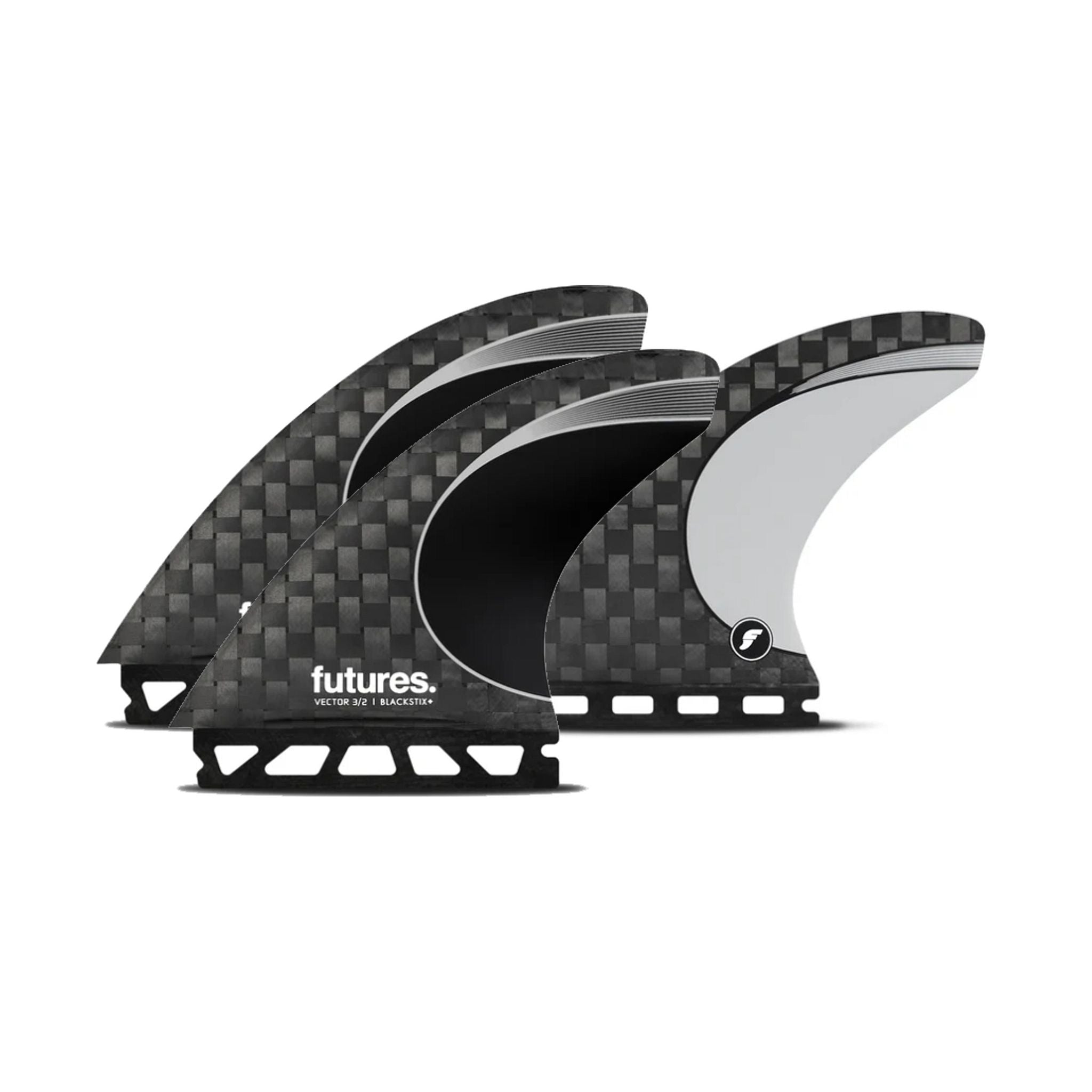 FUTURES Thruster Fin Set 3/2 Blackstix+ L Silver