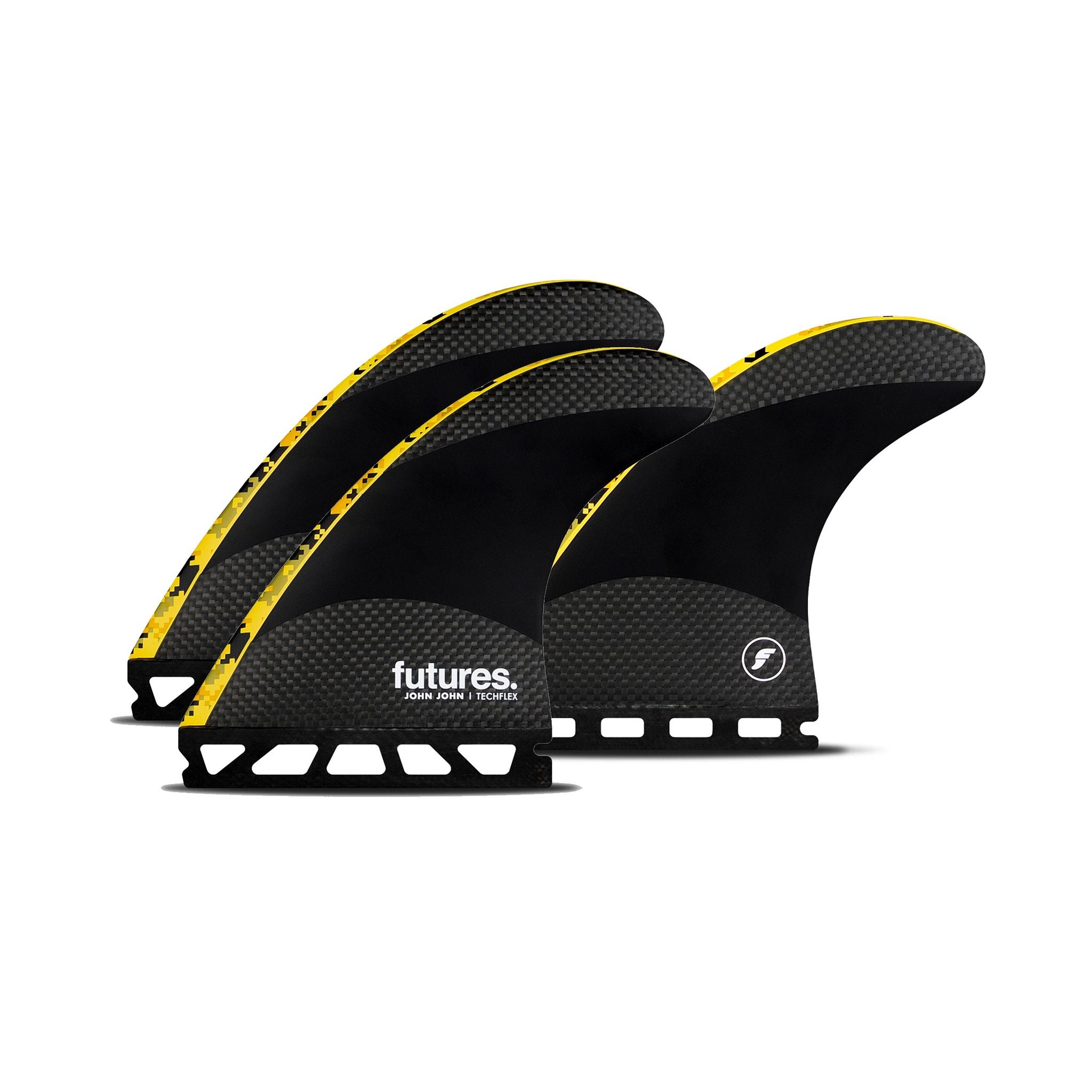FUTURES Thruster Fin Set John John Techflex M Yellow 3.7