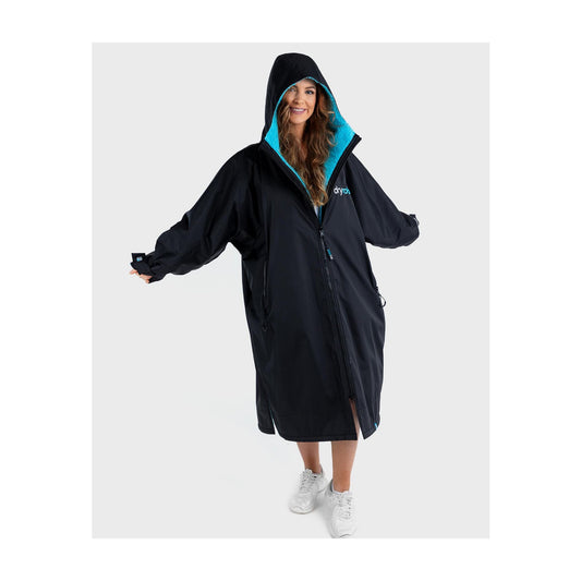 dryrobe advance long sleeve schwarz blau umkleidemantel
