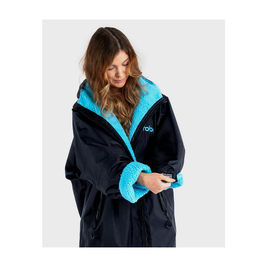 dryrobe advance long sleeve schwarz blau umkleidemantel