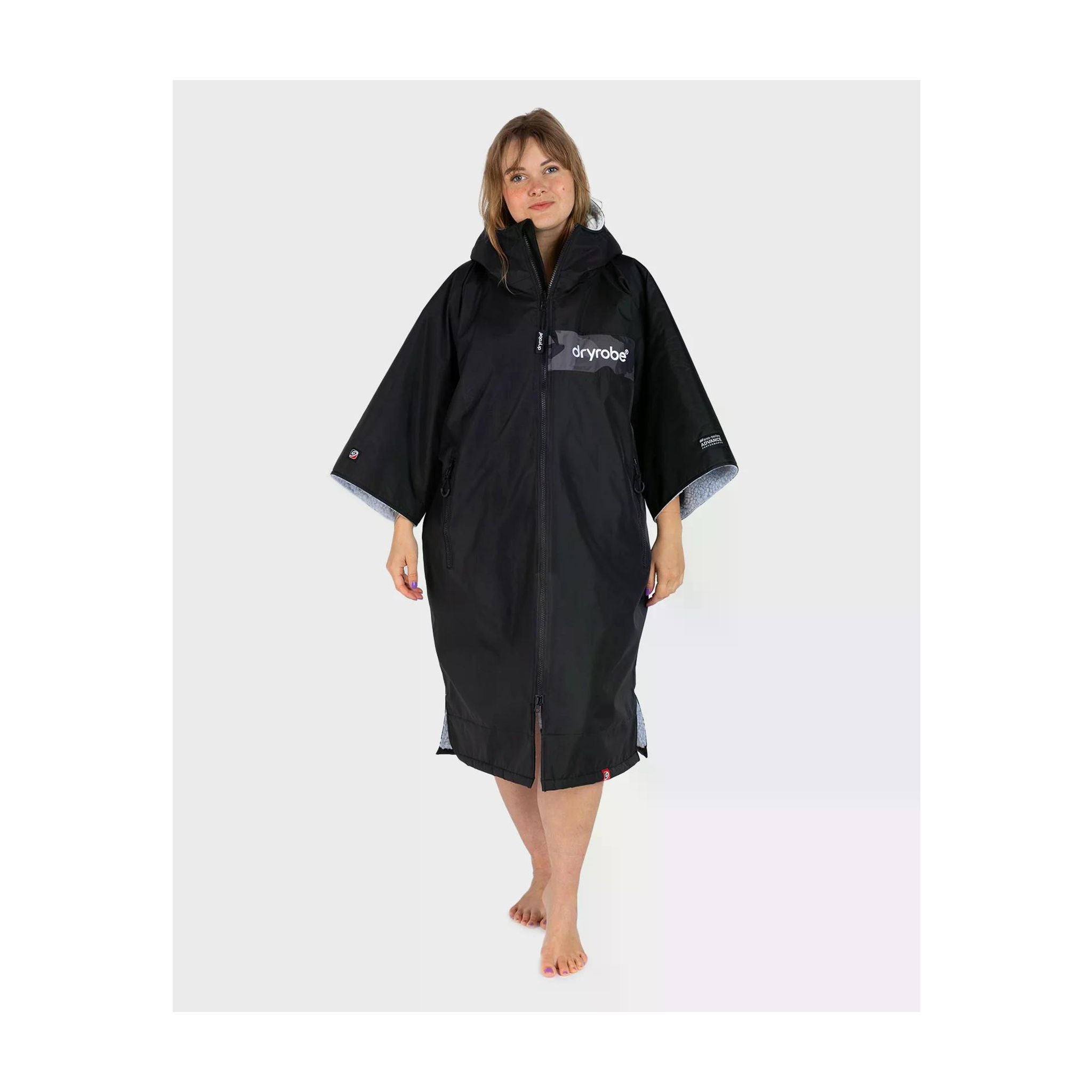 DRYROBE Advance Short Sleeve Black Camo Gray M Adult