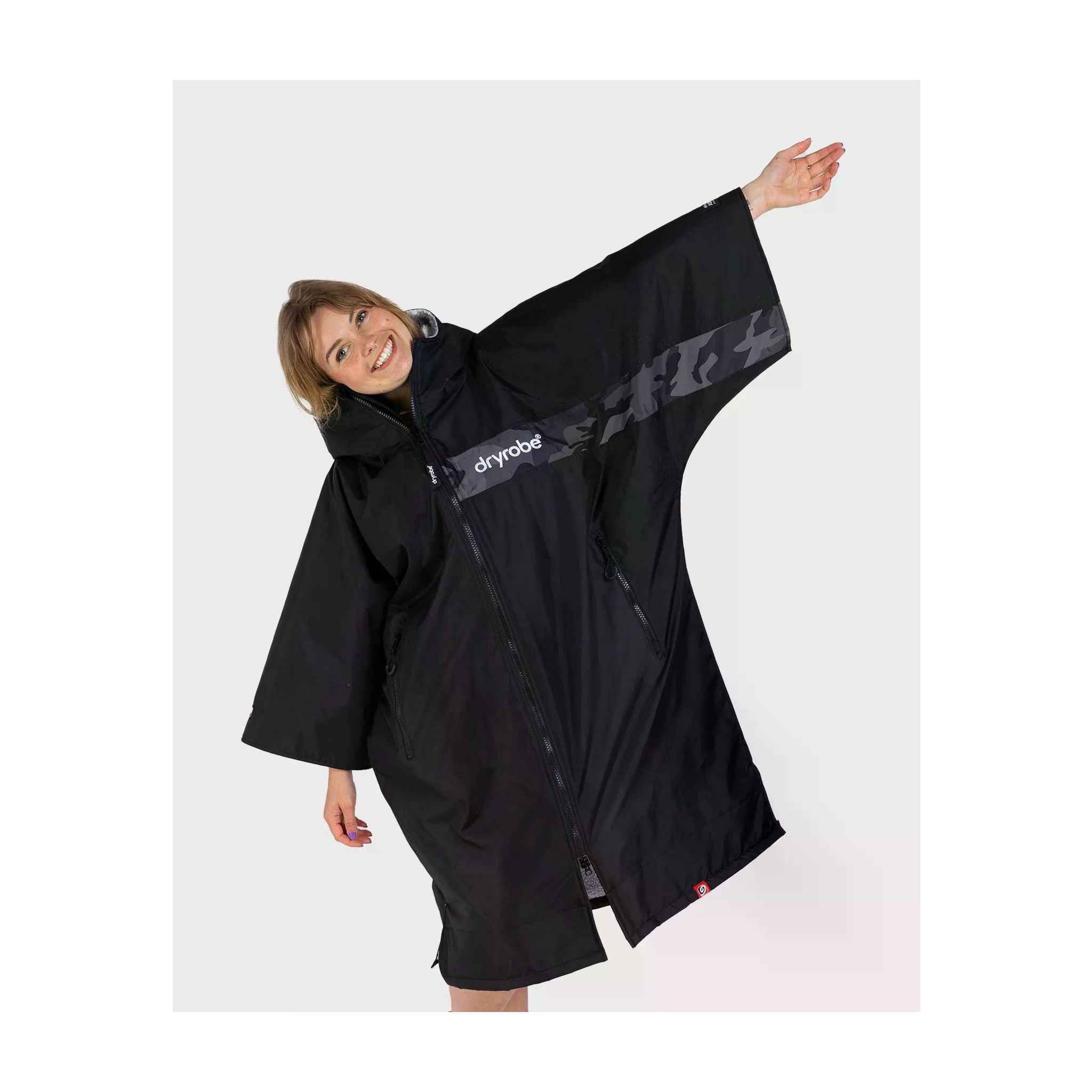 DRYROBE Advance Short Sleeve Black Camo Gray M Adult