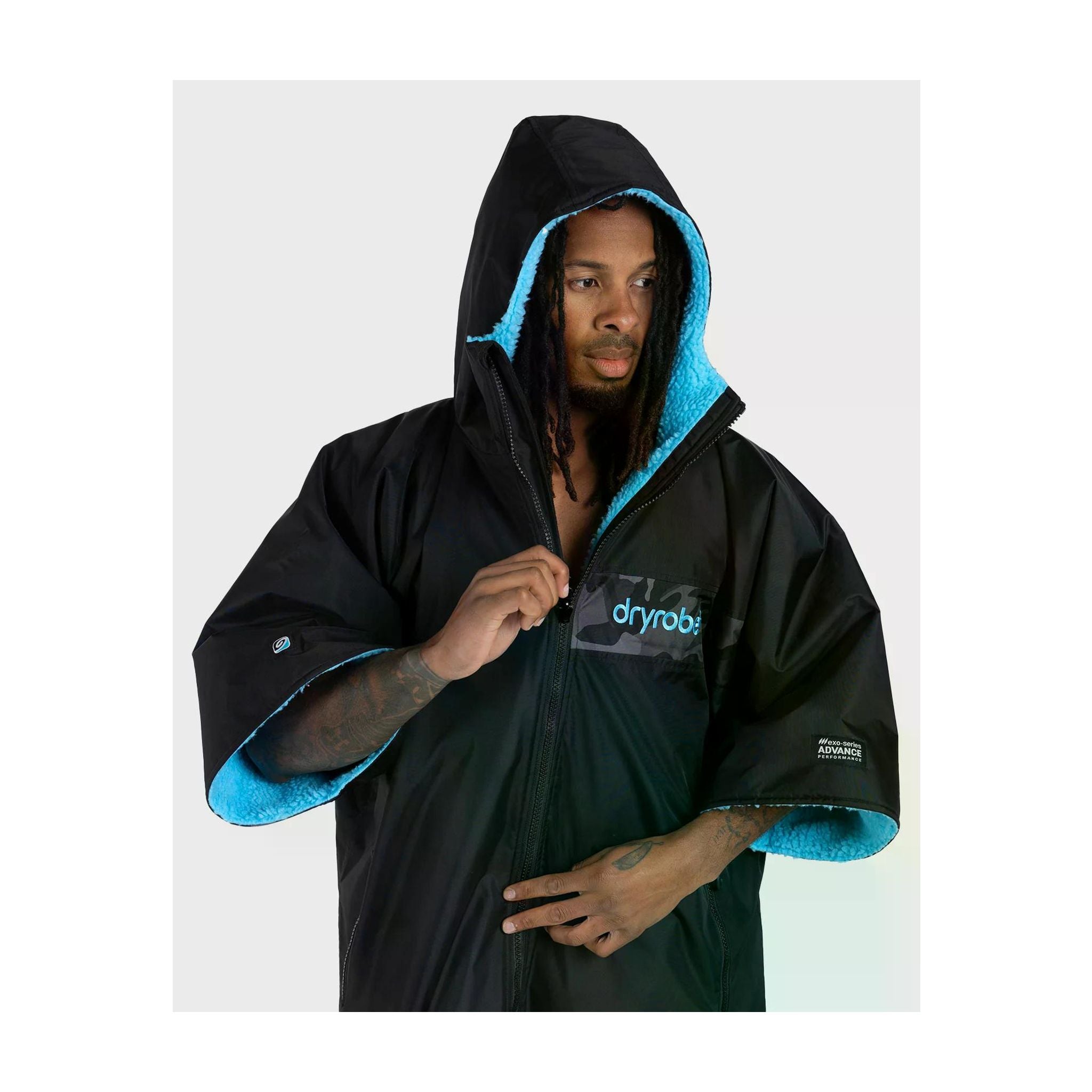 DRYROBE Advance Short Sleeve Schwarz Rot L
