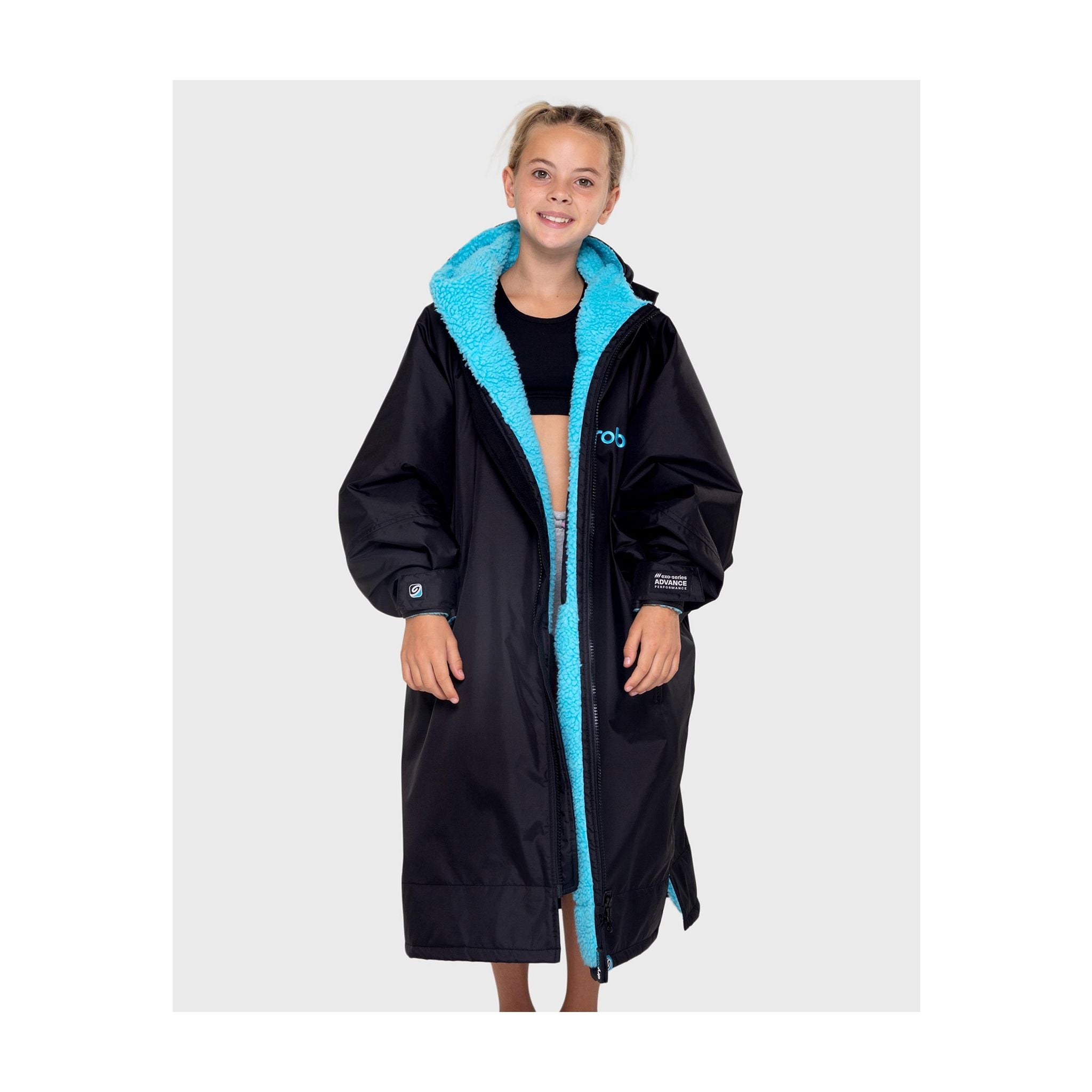 DRYROBE Advance Long Sleeve KIDS Schwarz Blau
