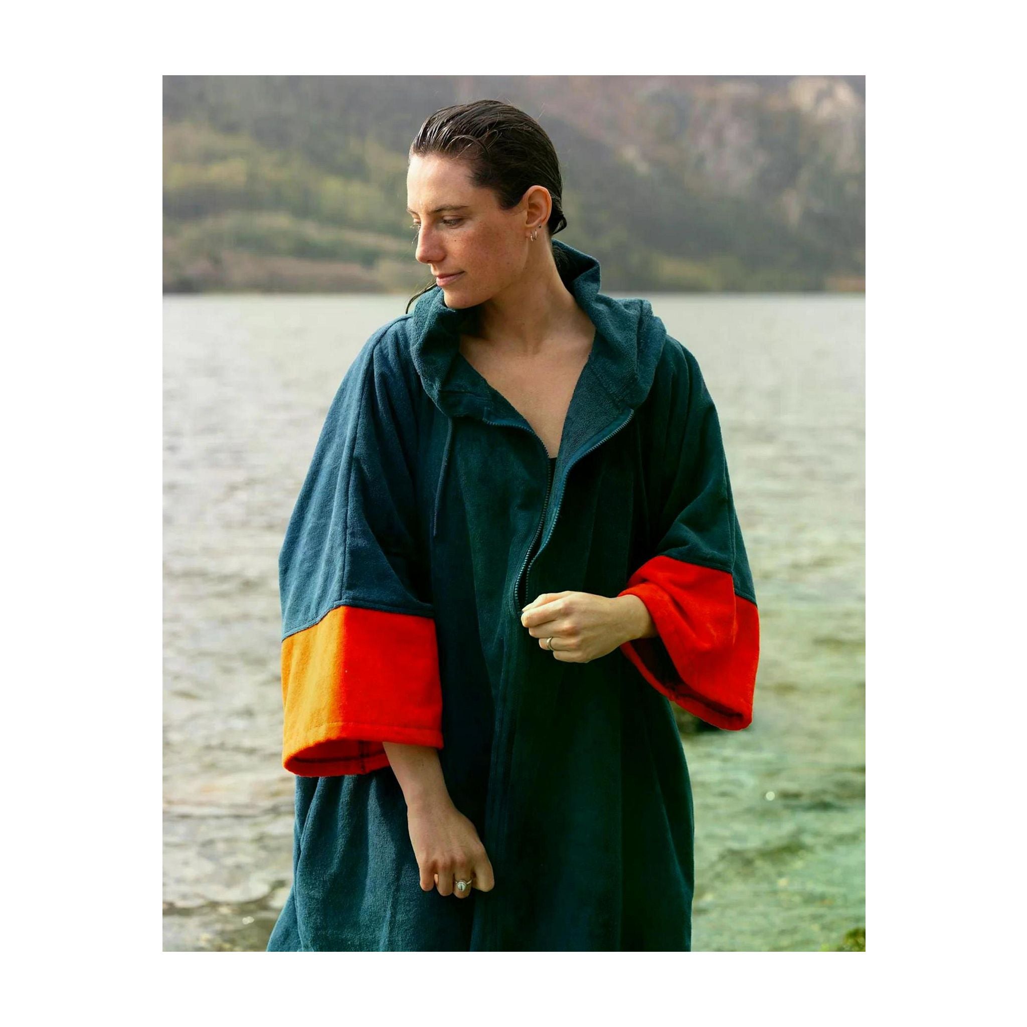 DRYROBE Fullzip cotton towel coat