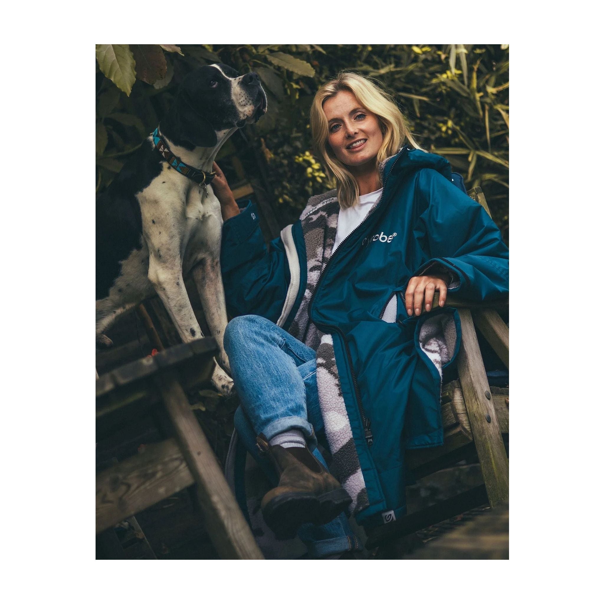 DRYROBE Advance Long Sleeve Blue Sand Camo XL Blau Adult