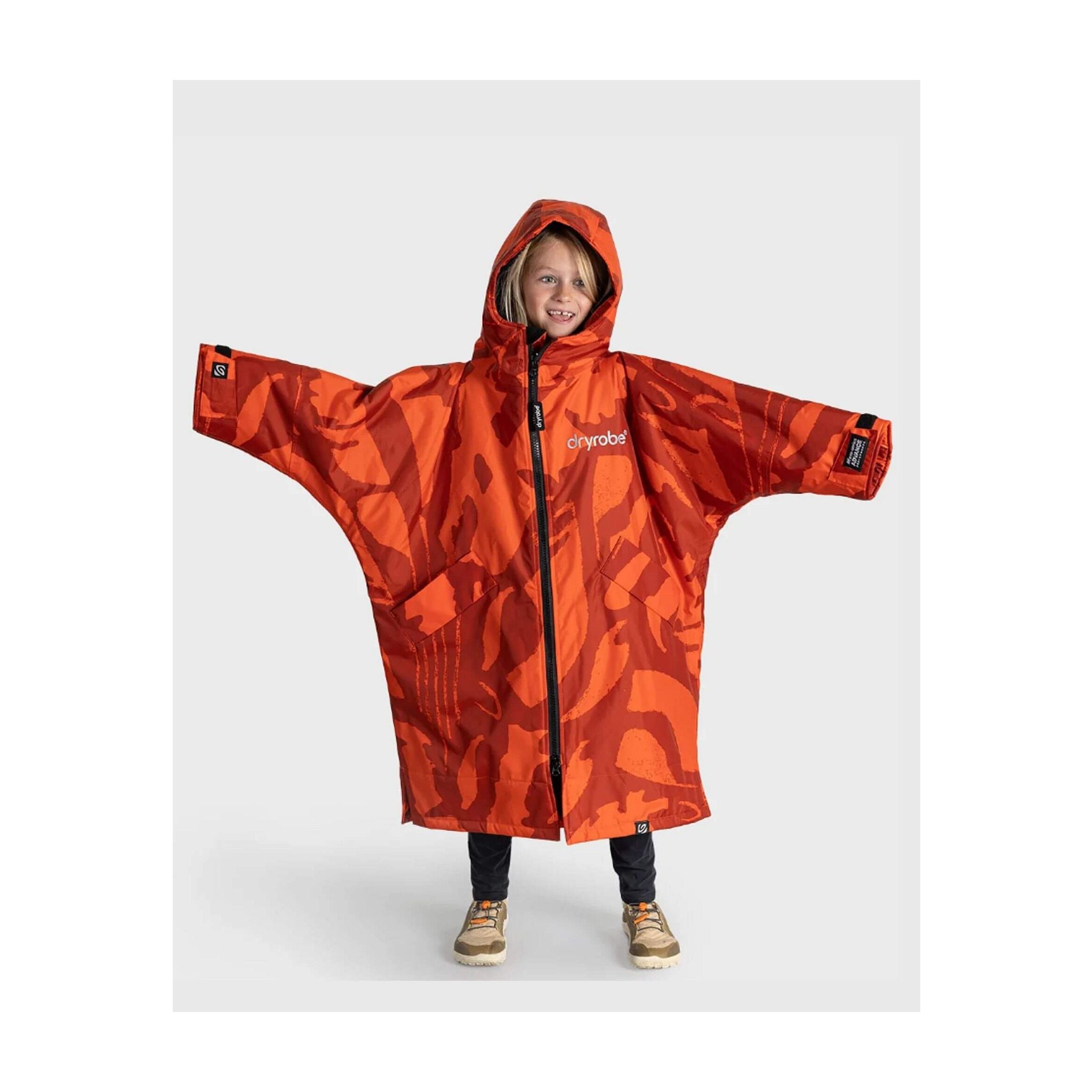 DRYROBE Advance Long Sleeve KIDS Mosaic Palm 10-13 Orange