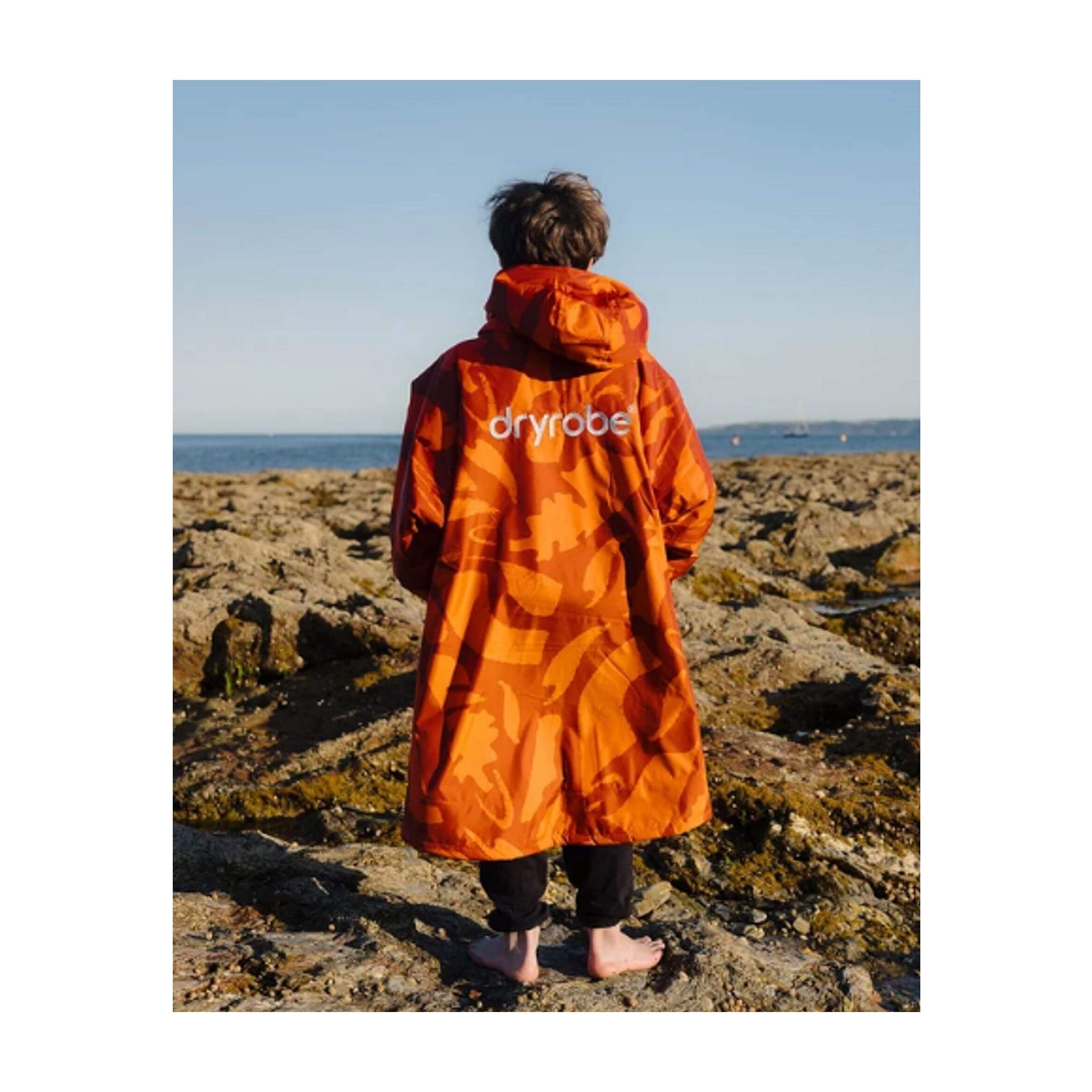 DRYROBE Advance Long Sleeve KIDS Mosaic Palm 10-13 Orange