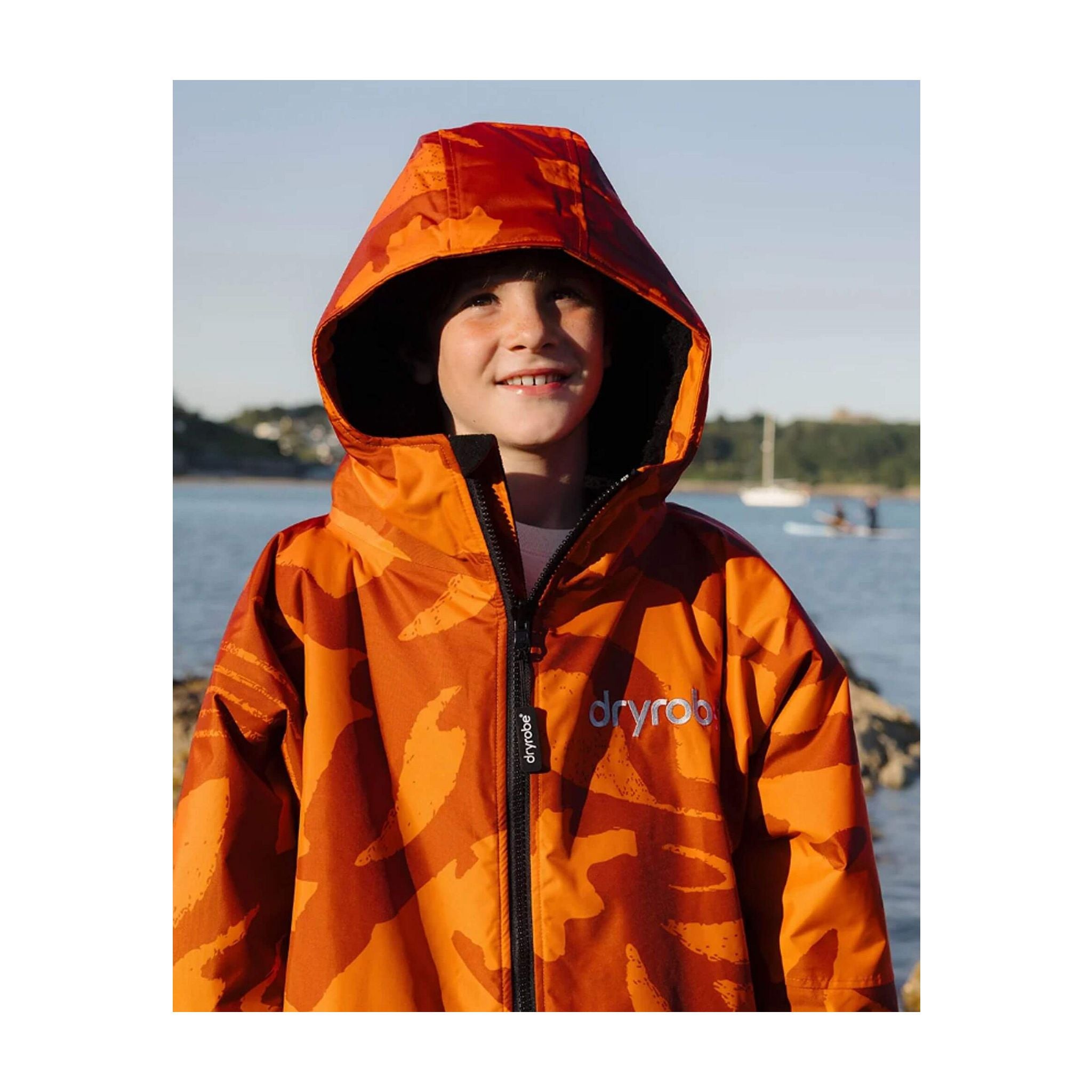 DRYROBE Advance Long Sleeve KIDS Mosaic Palm 10-13 Orange