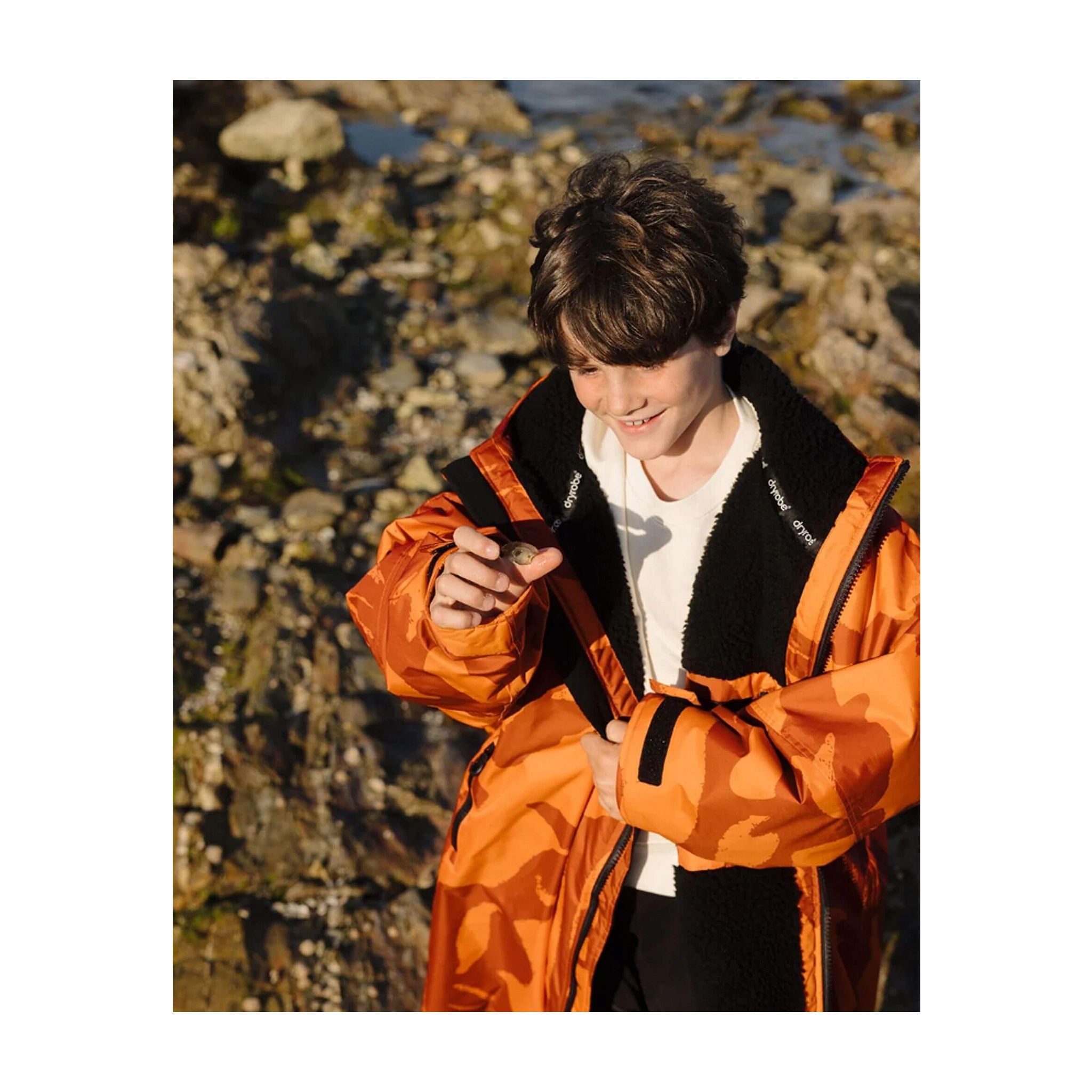 DRYROBE Advance Long Sleeve KIDS Mosaic Palm 10-13 Orange