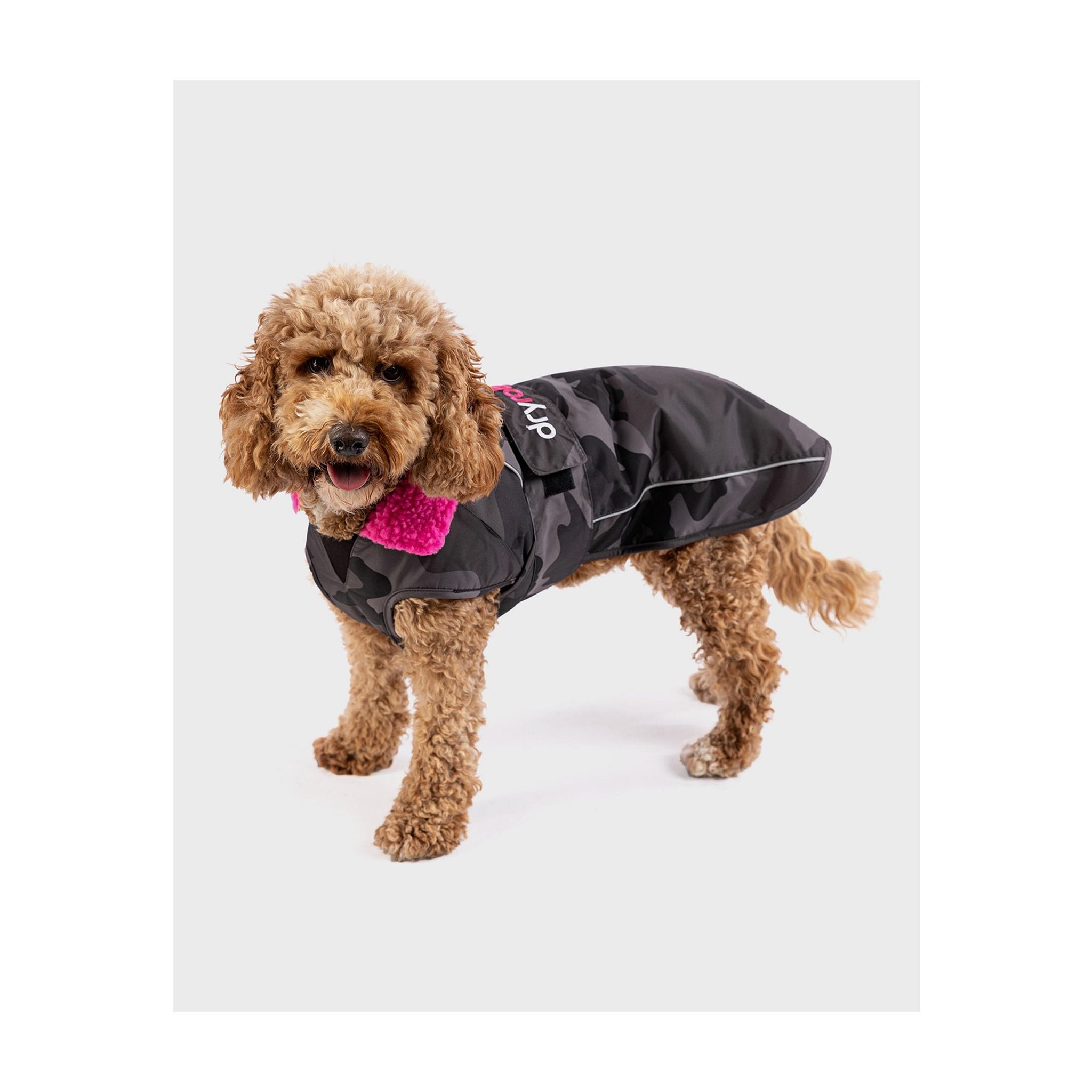 DRYROBE Dog Coat. Black Camo Pink. XXXL Dogs