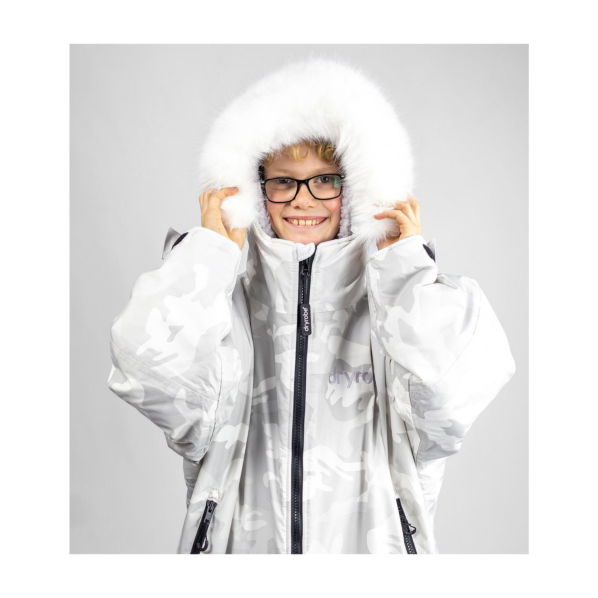 DRYROBE Advance Long Sleeve KIDS Alpine Whit 10-13 Weiss