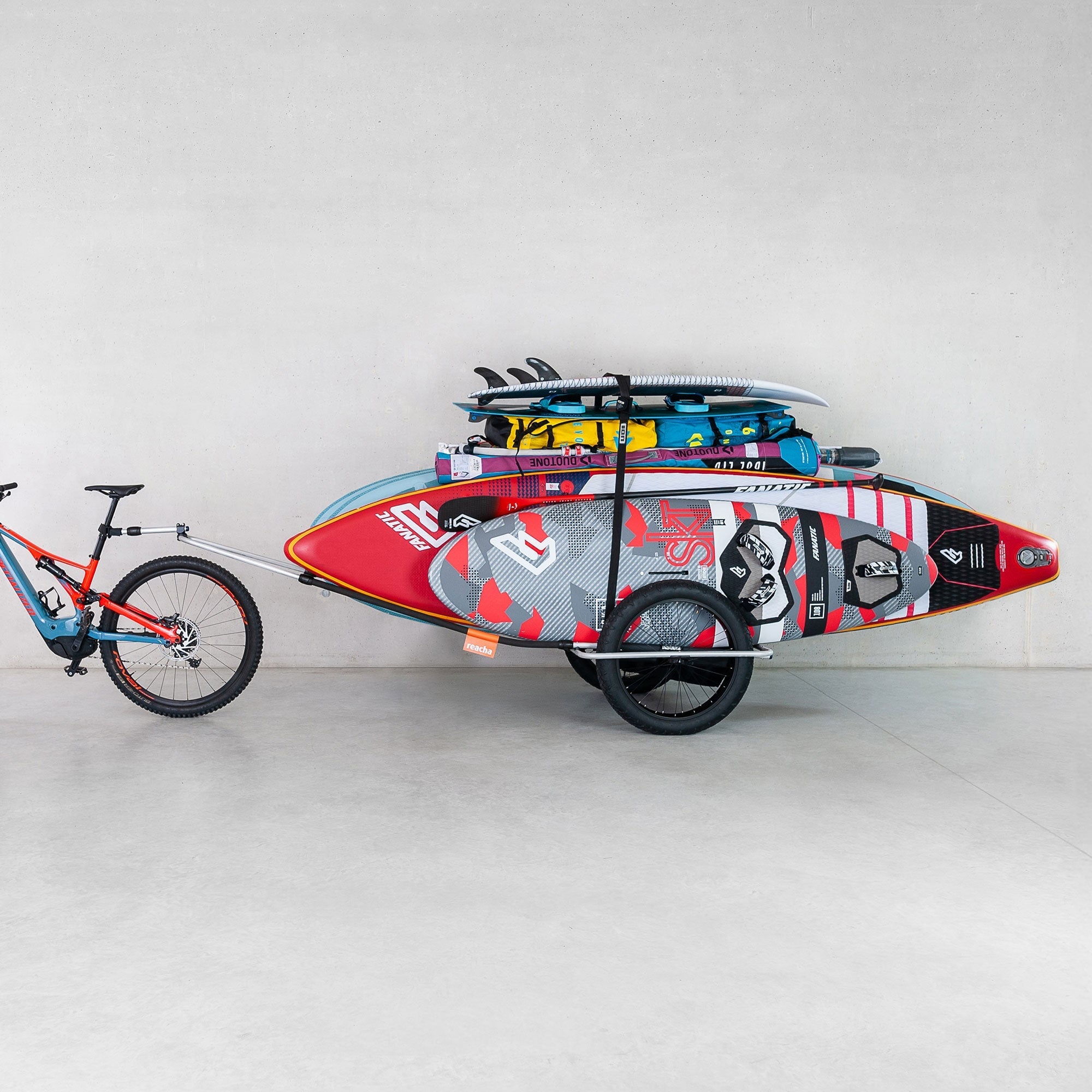 Reacha windsurfing wingfoil bicycle trailer trailer bike gear transportation bicycle trailer