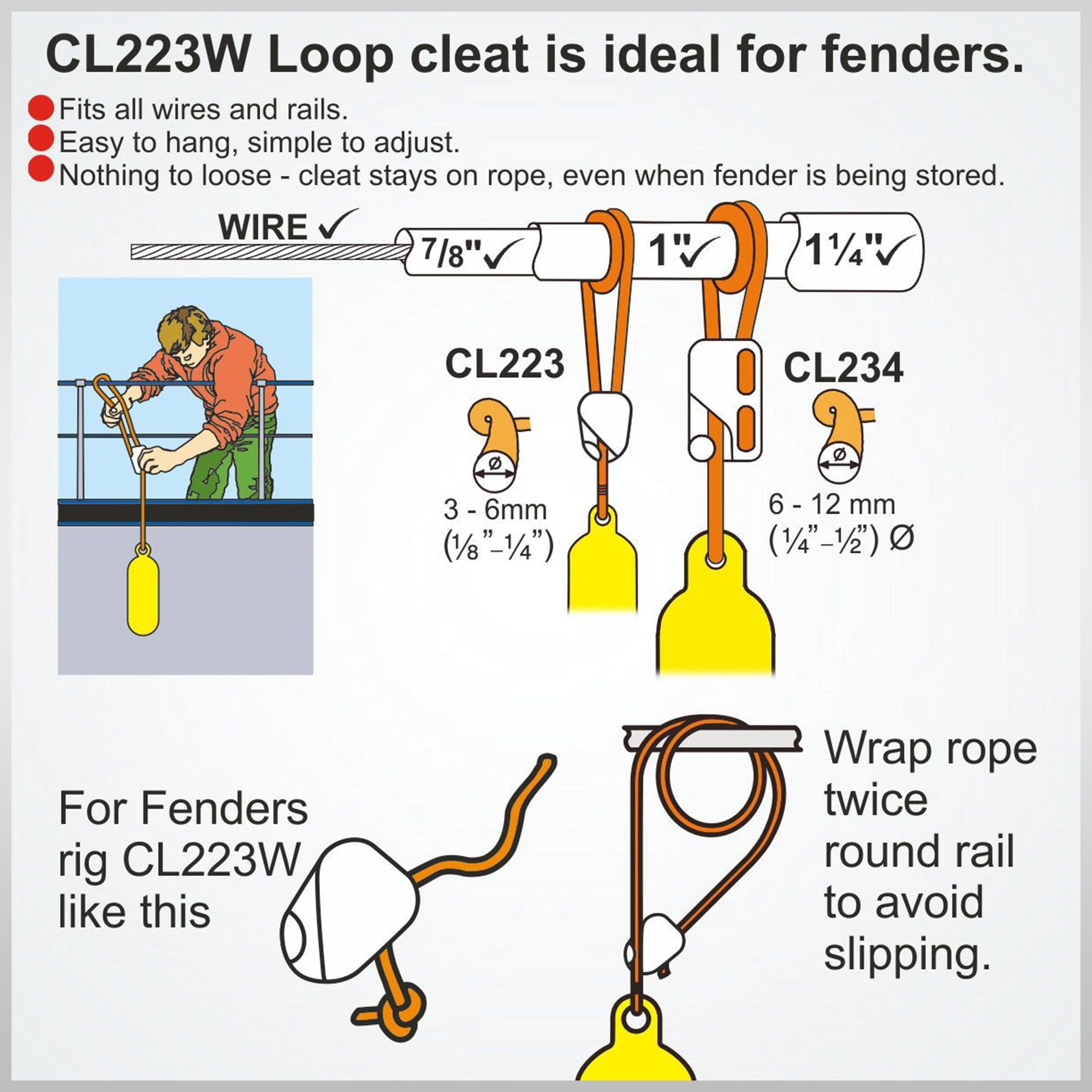clamcleat boating CL223 clamp