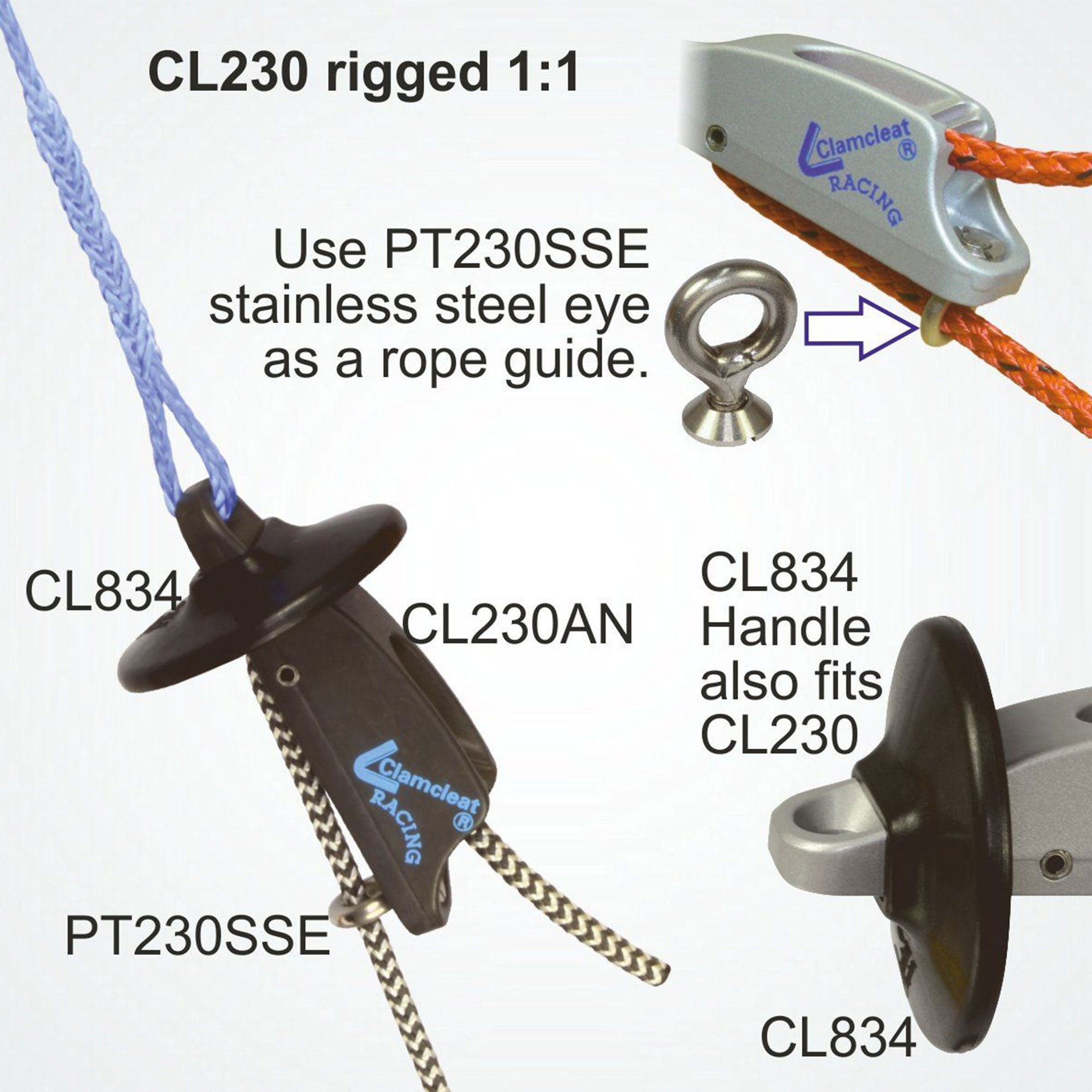 windsurfing windsurf sailing boating cleamcleat clamp CL230