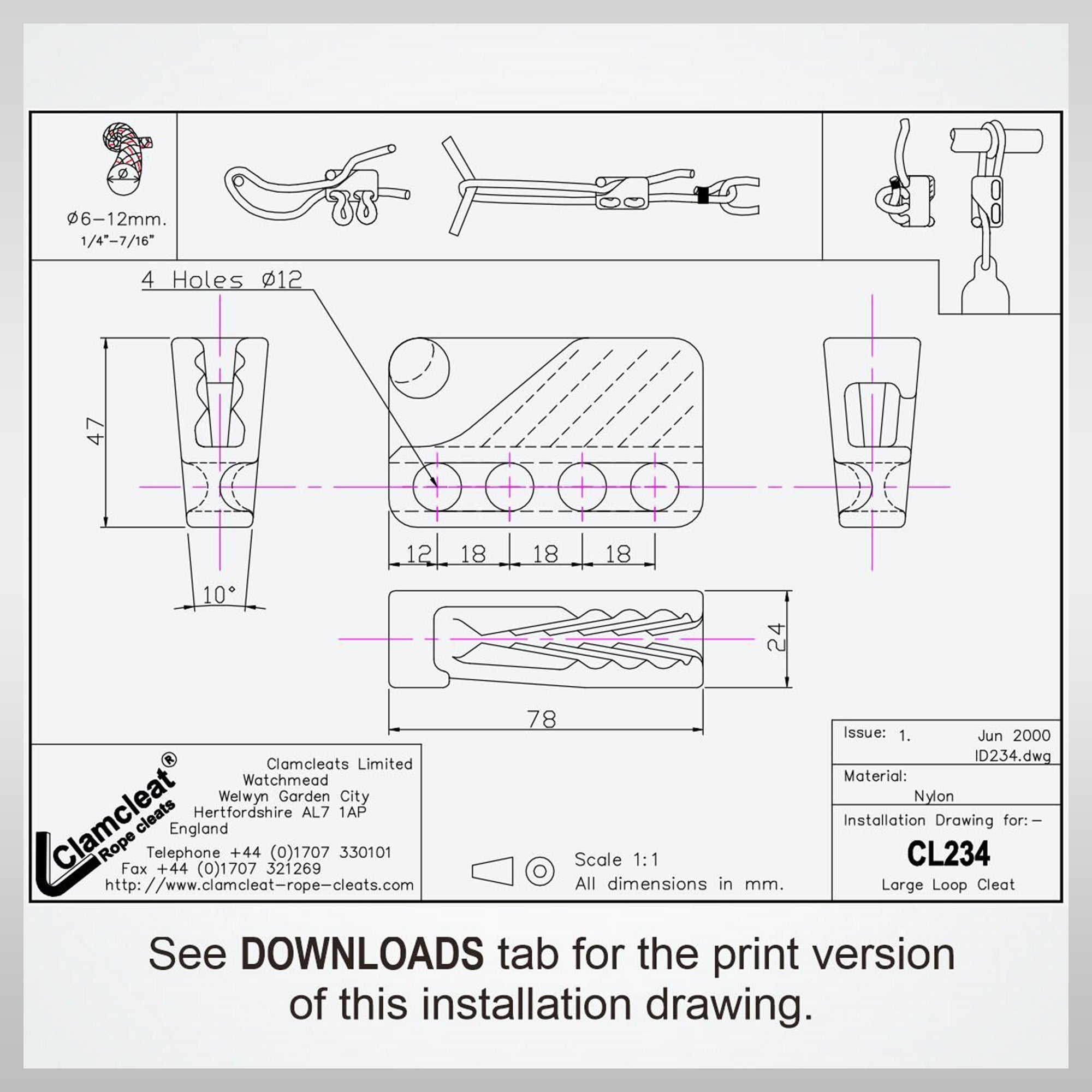 boating clamcleat CL234