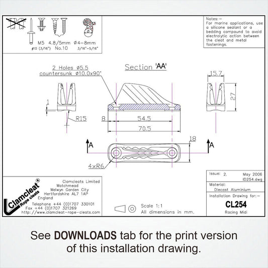 windsurfing windsurf sailing boating cleamcleat clamp CL254