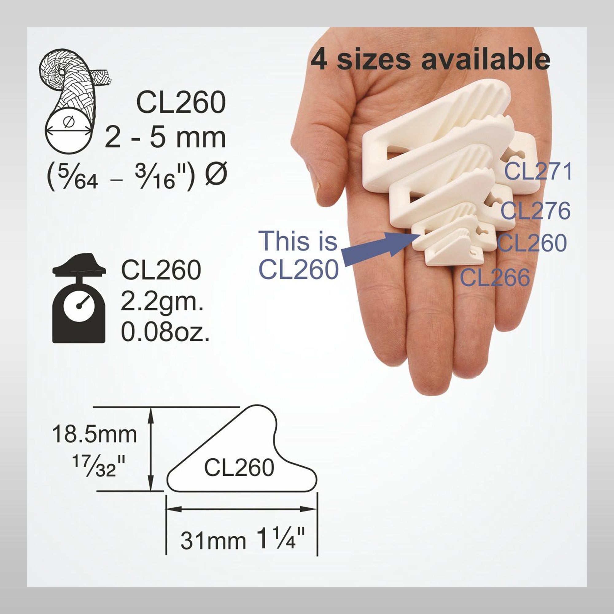 CLAMCLEAT® Line-Lok® Mini CL260G Set