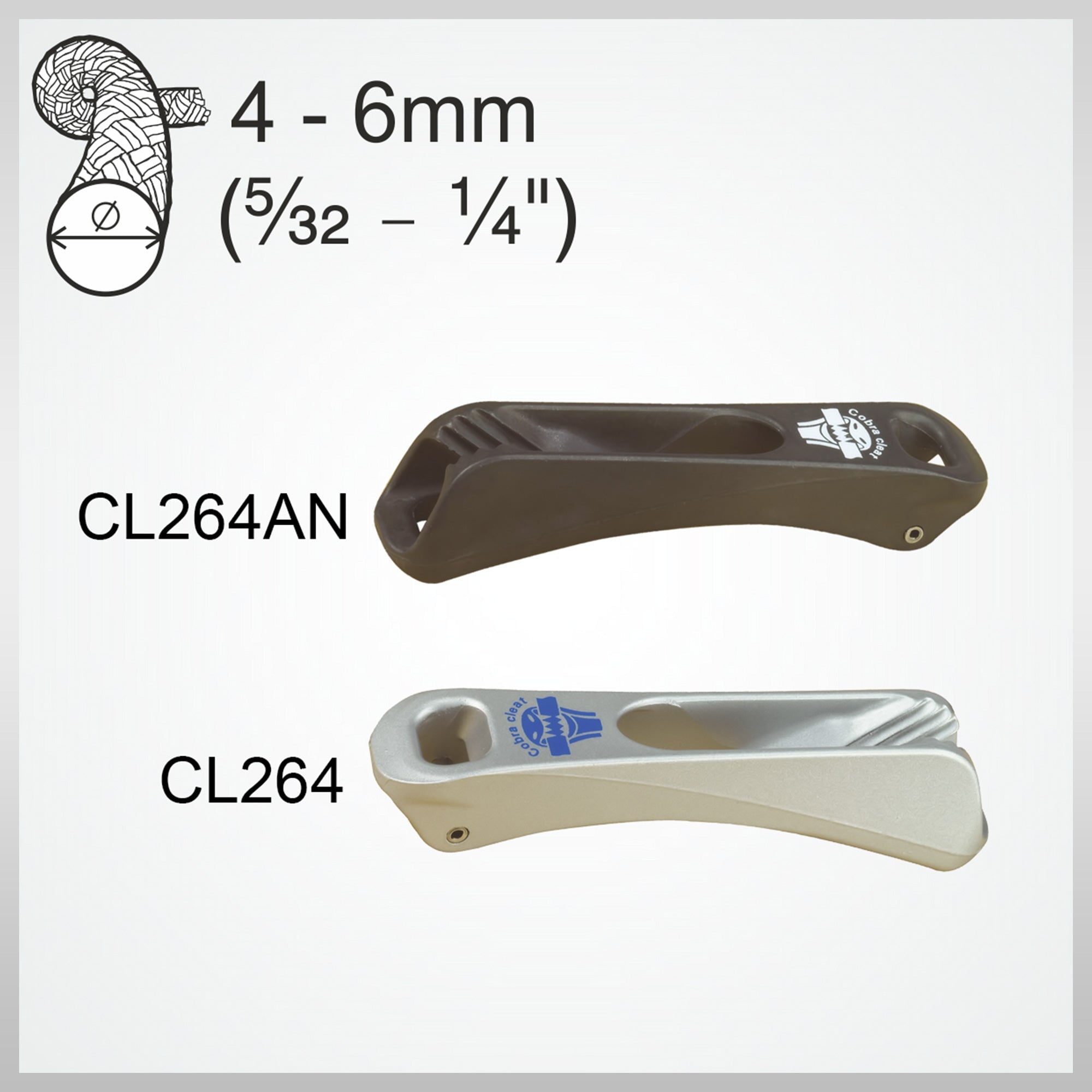 Clamcleat 264 Cobra Cleat klemme windsurf boating