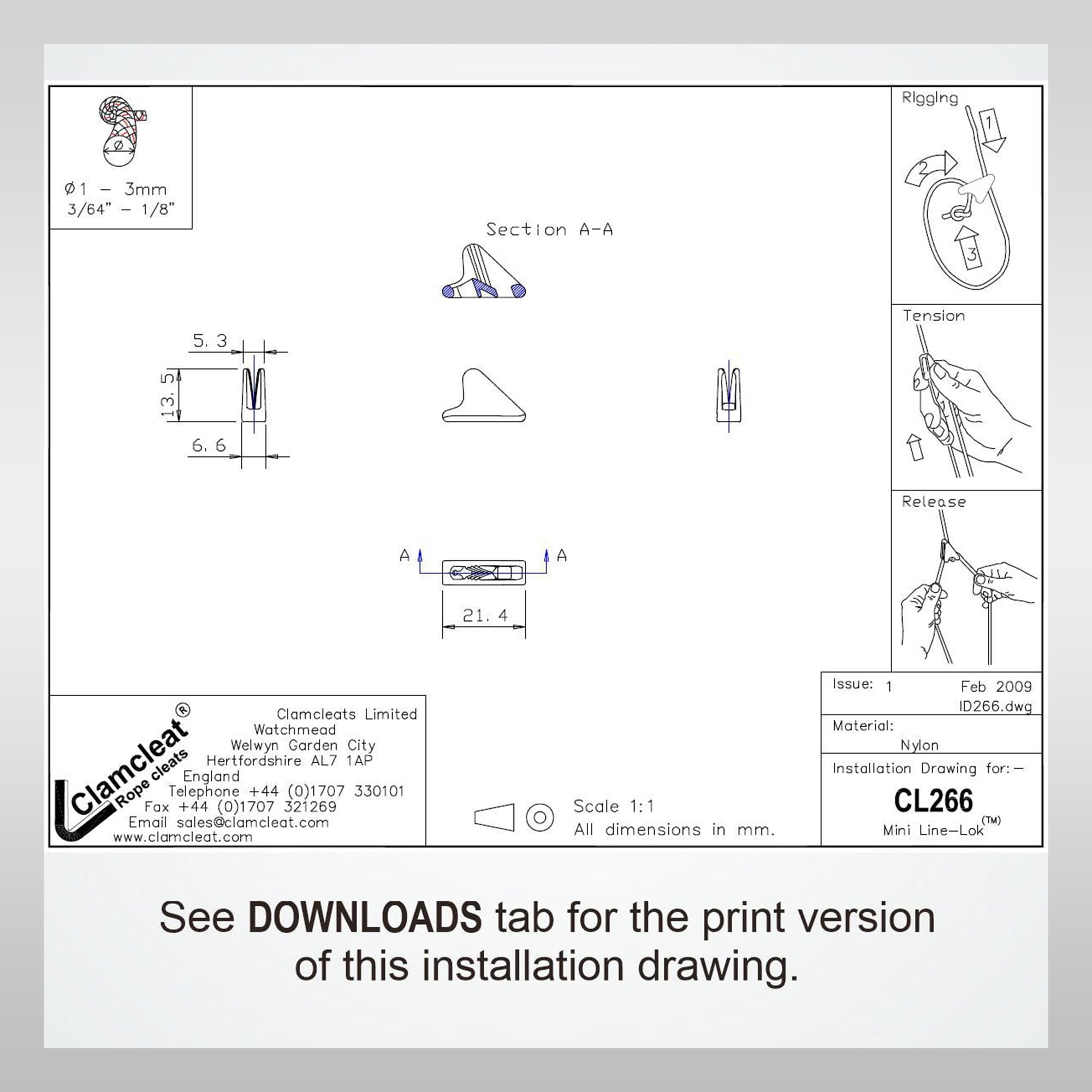 CLAMCLEAT® Line-Lok® Mini CL266 Set