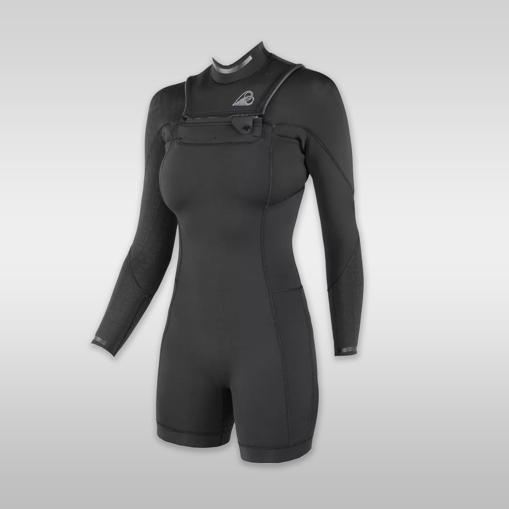 Surfshop windsurfshop Soöruz Wetsuit Wetsuit Women DIVINE Shorty LS Front-Zip Black