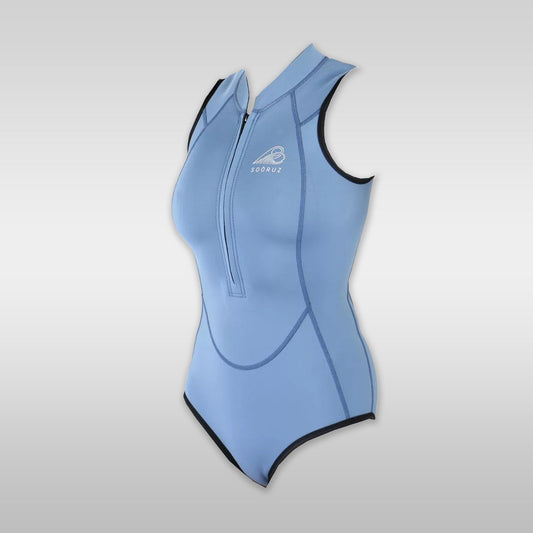 Surfshop windsurfshop Soöruz Neopren Neoprenanzug Wetsuit Women Body Front-Zip Organic Oysterprene Blue