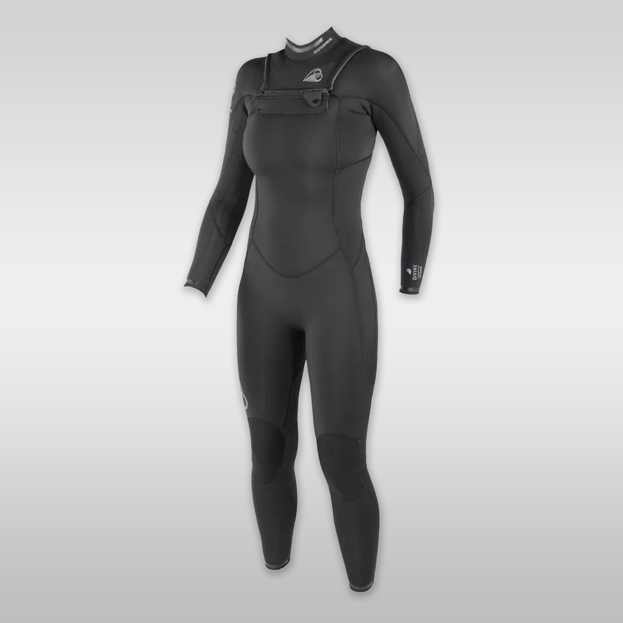 Surfshop windsurfshop Soöruz wetsuit Wetsuit Dames Fullsuit DIVINE Front-Zip Organic Oysterprene Black