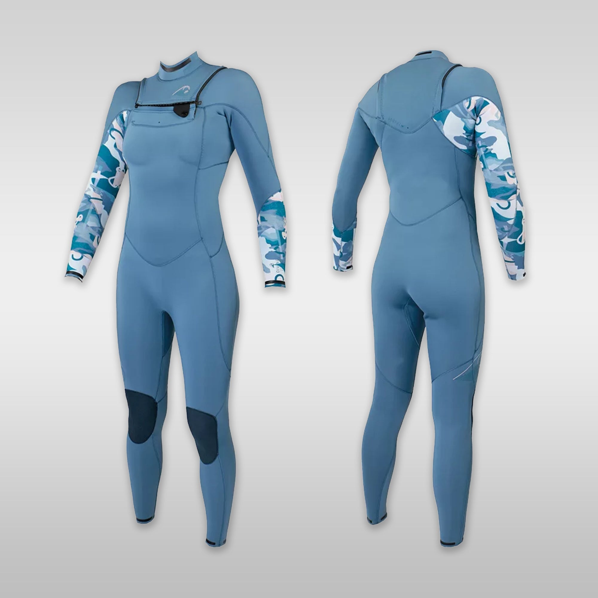 Wetsuit Surfshop windsurfshop Soöruz Wetsuit Dames Fullsuit DIVINE Front-Zip Organic Oysterprene Blauw