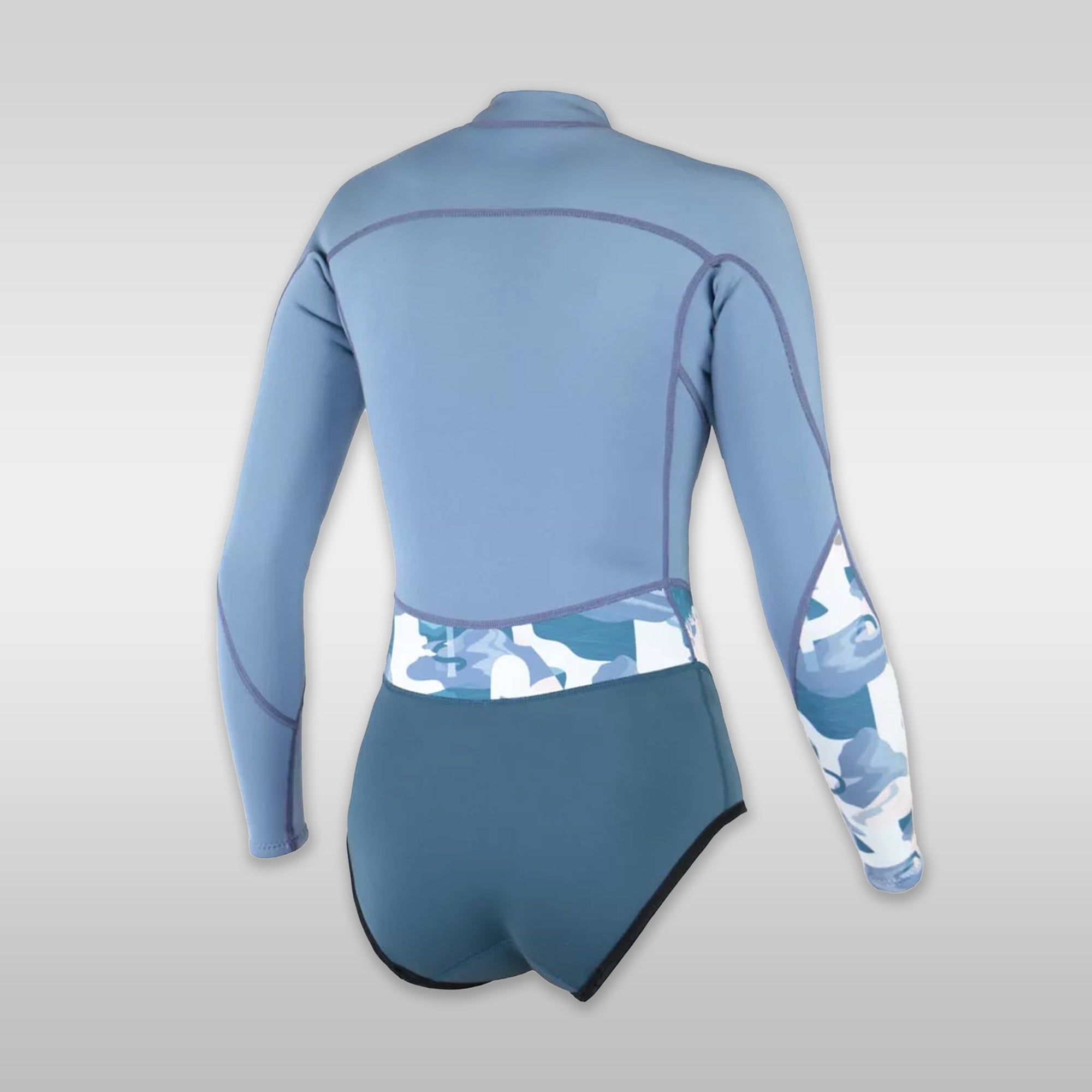 Surfshop windsurfshop Soöruz Wetsuit Wetsuit Dames Shorty LS Mini Front-Zip Organic Oysterprene Blauw