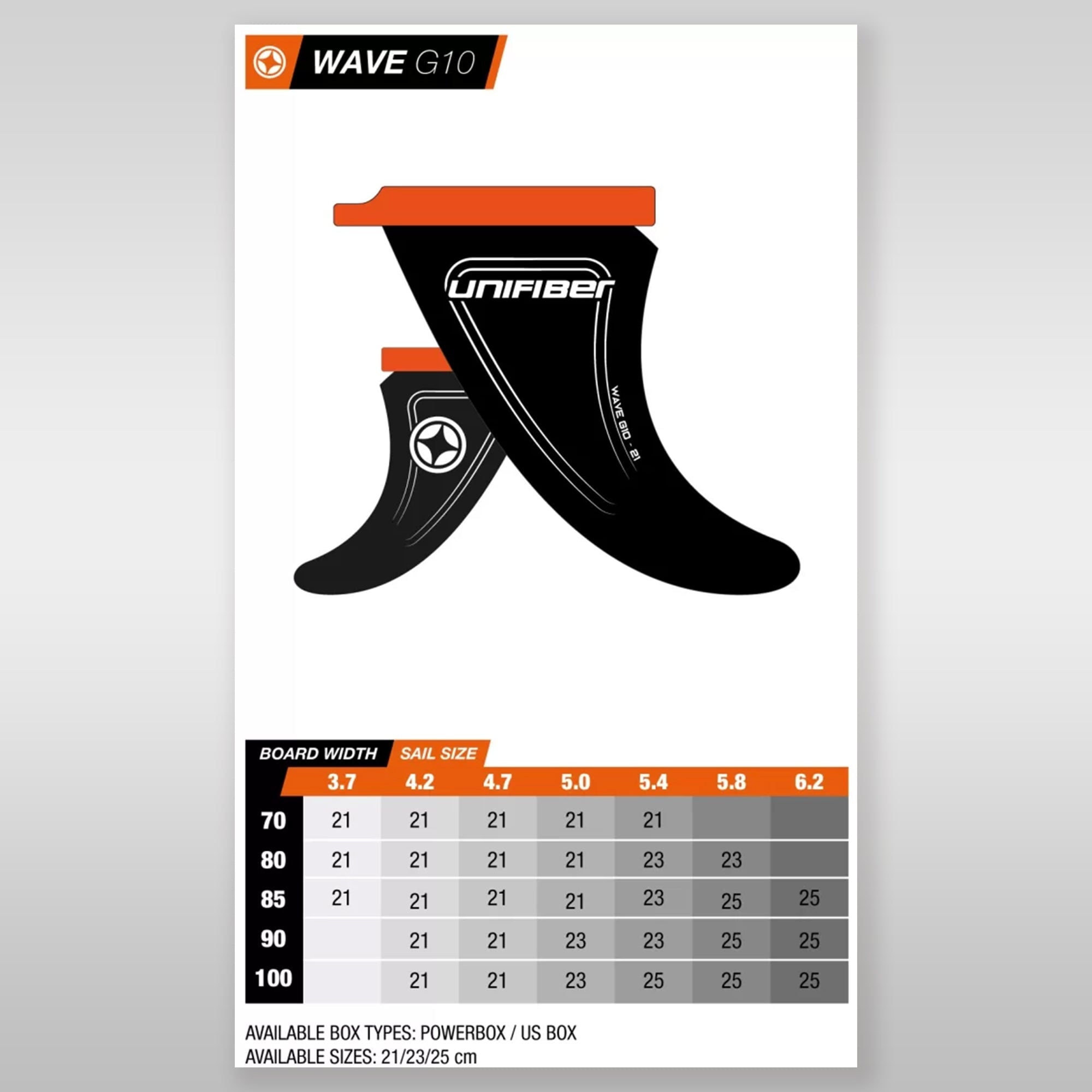 Unifiber windsurfing windsurf fin Wave G10 