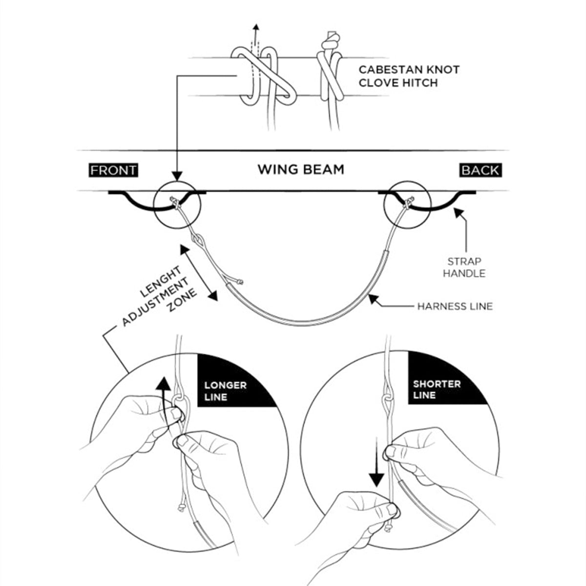 Flying W System Rope WIP Wingfoil Harness Lines harness lines - Wind Lounge