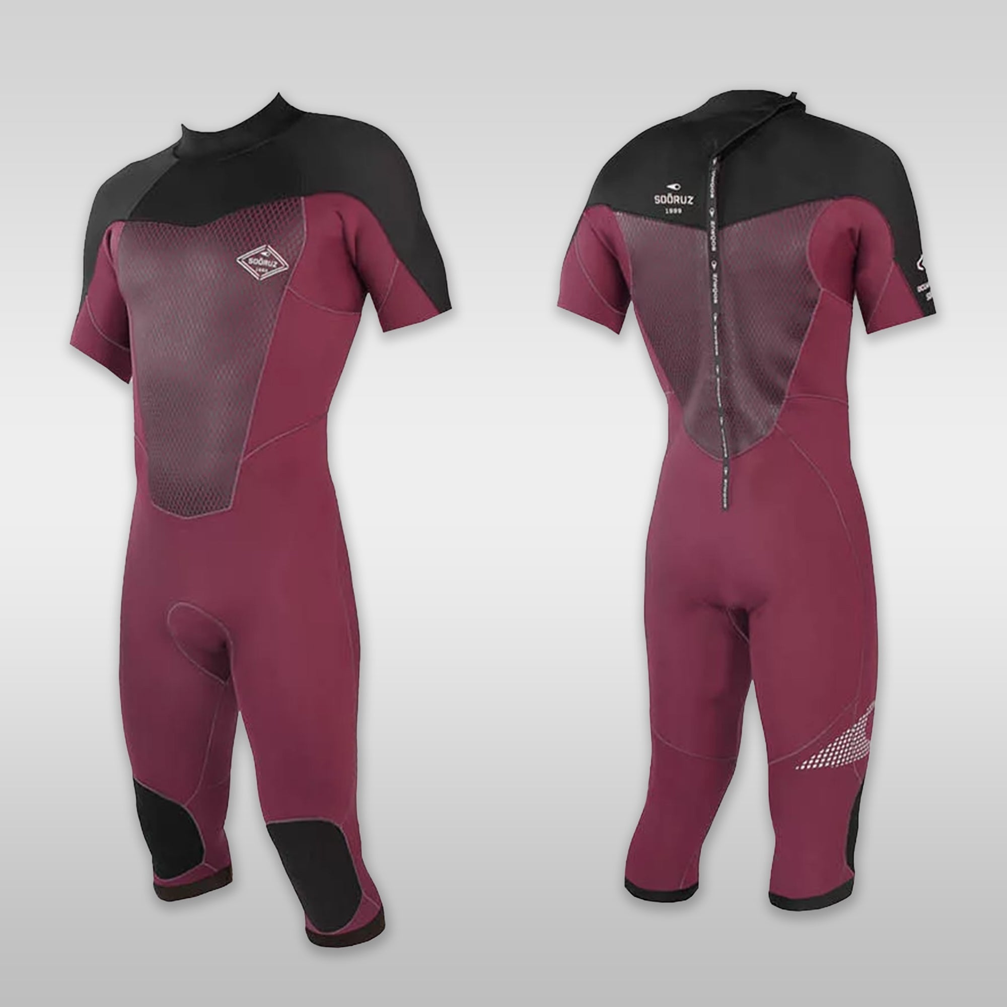 Soöruz Neoprenanzug Wetsuit FIGHTER Semidry SS Cut Back-Zip Wine 2/2