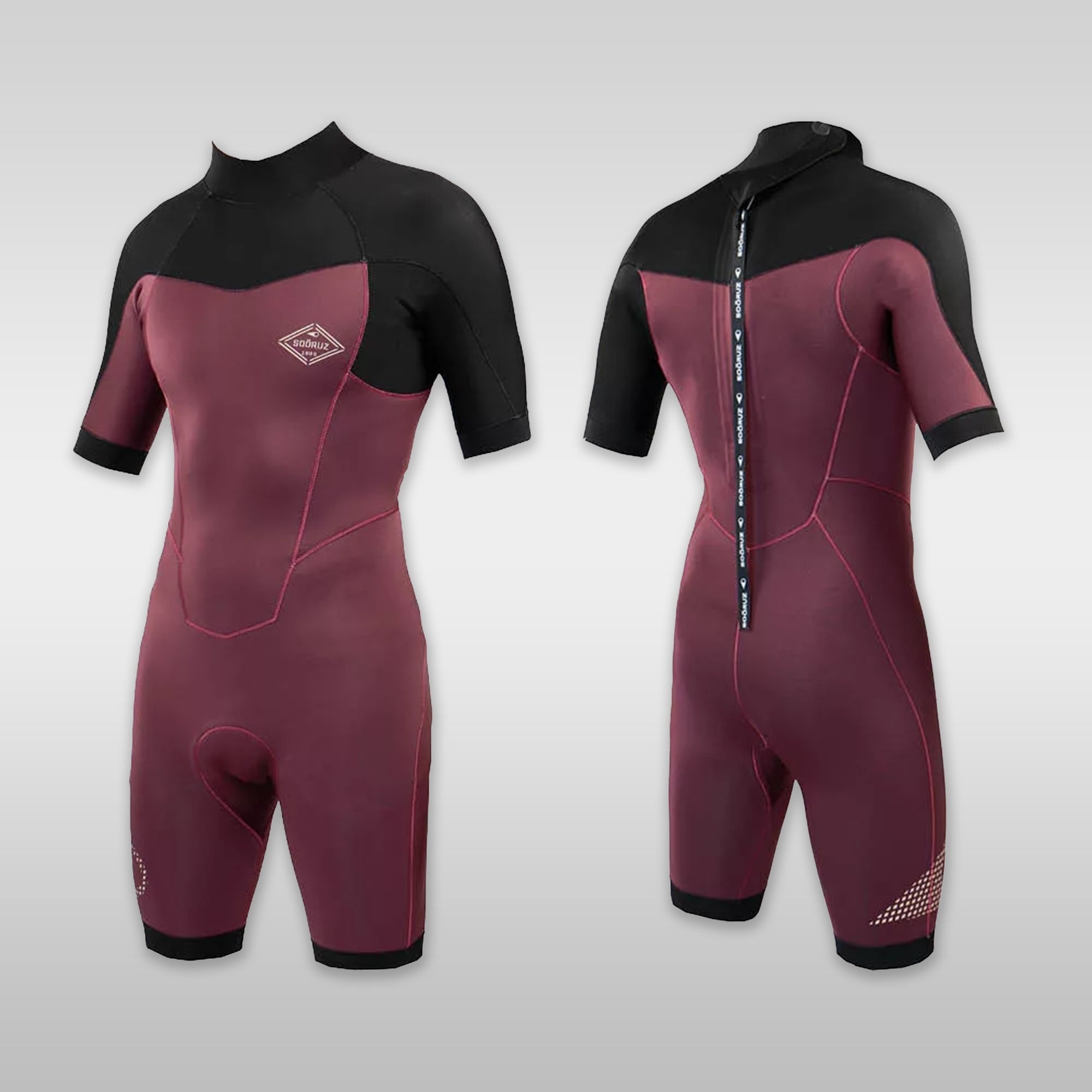 Soöruz Neoprenanzug Wetsuit Shorty FIGHTER Shorty Back-Zip Wine 2/2