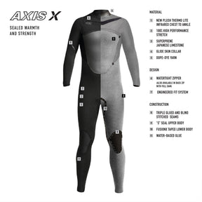 Xcel Axis X Wind X2 5/4 - Tinfoil / Black Neoprenanzug Wetsuit